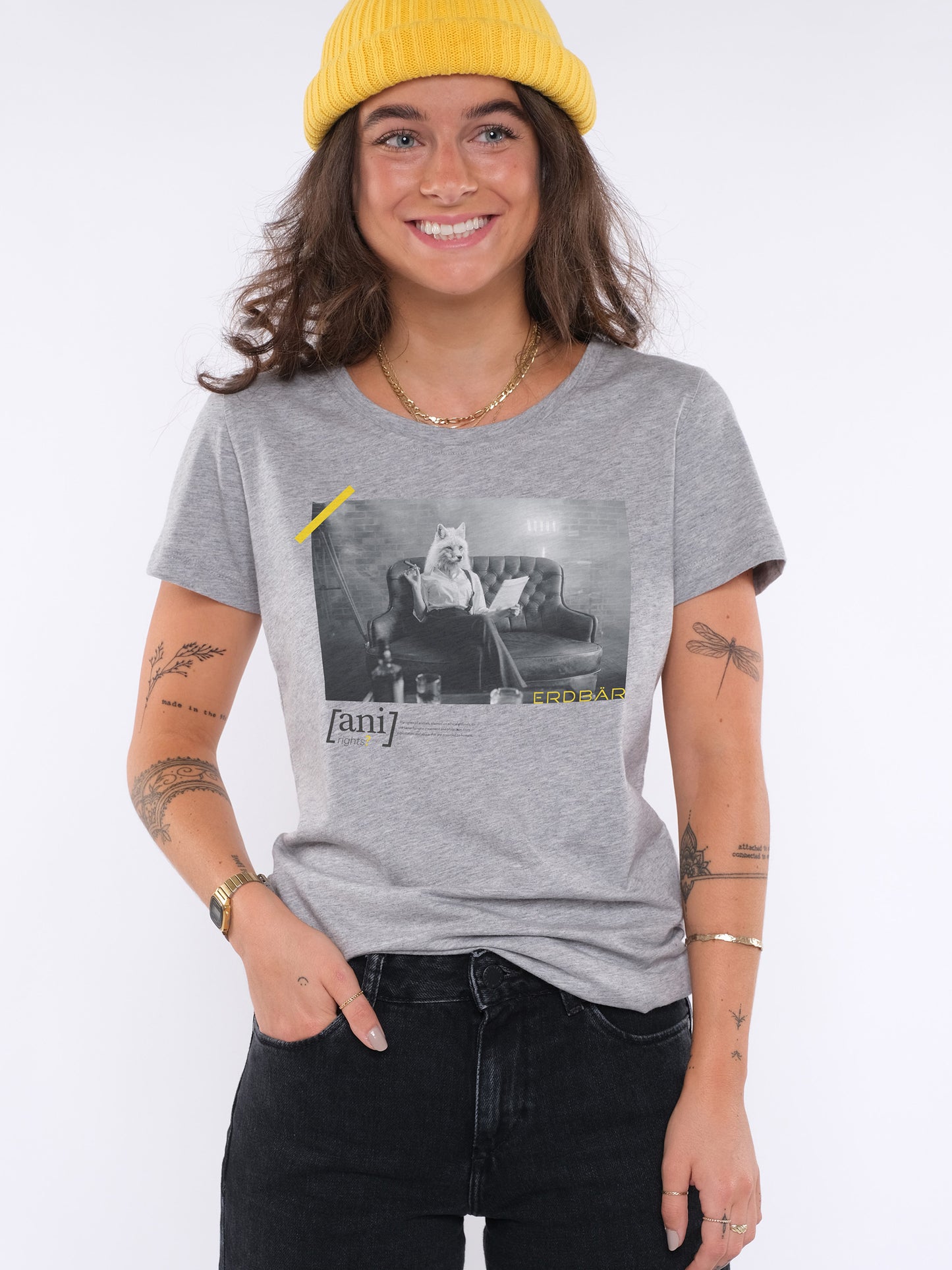Damen slim-fit T-Shirt 06 MIT DIESEM STYLE UNTERSTÜTZT DU! (grau)