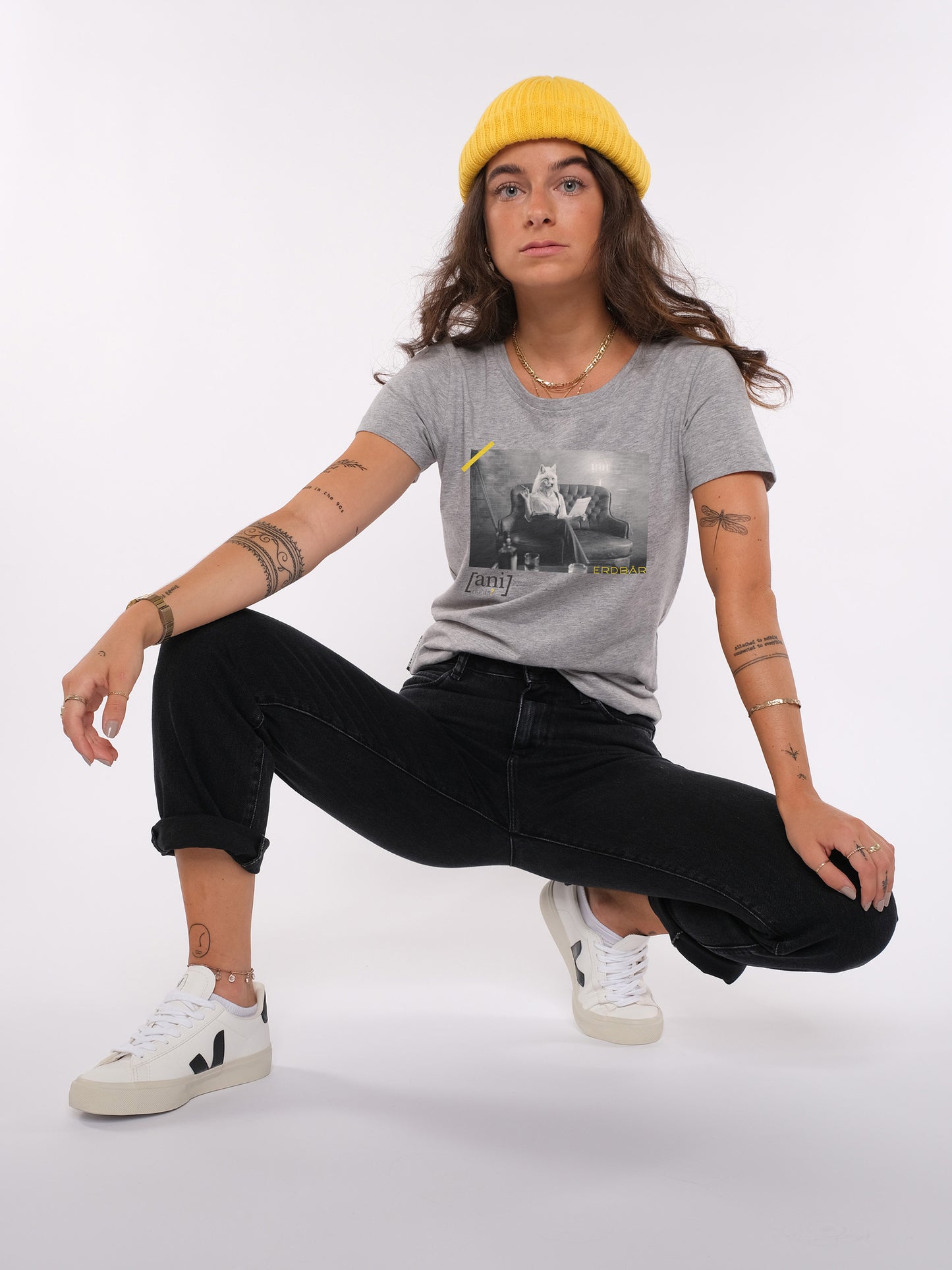 Damen slim-fit T-Shirt 06 MIT DIESEM STYLE UNTERSTÜTZT DU! (grau)