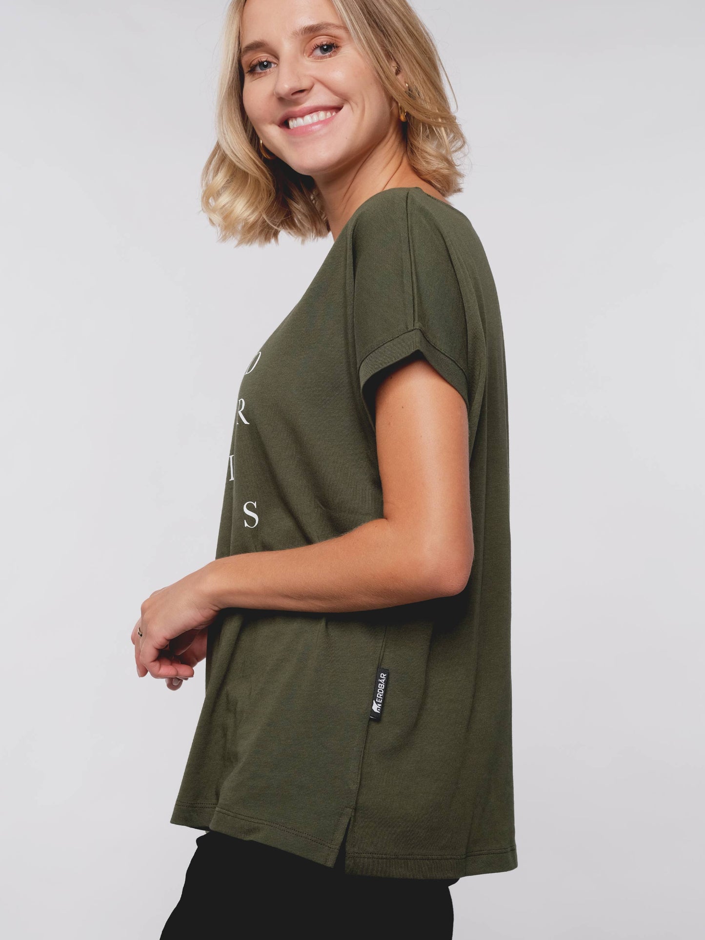 Damen T-Shirt FÜR WERTE STEHEN (grün)