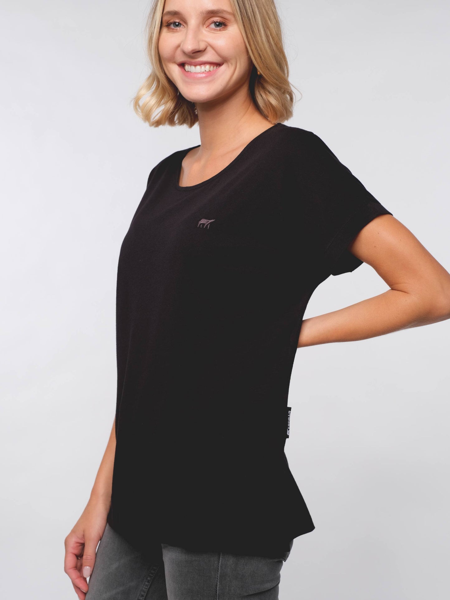 Damen T-Shirt LOGOBÄR (schwarz)