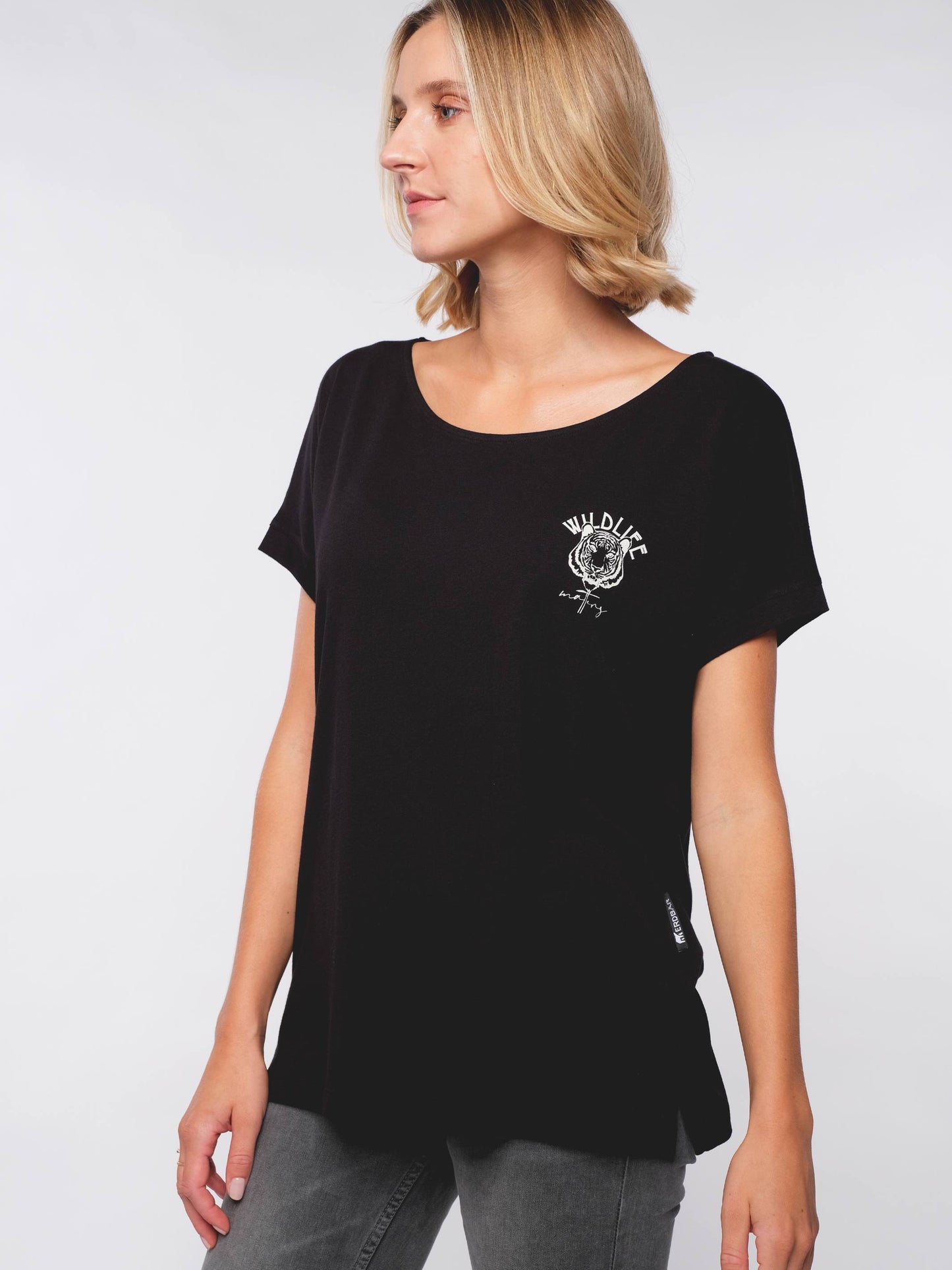 Damen T-Shirt WILDLEBEN ZÄHLT (schwarz)