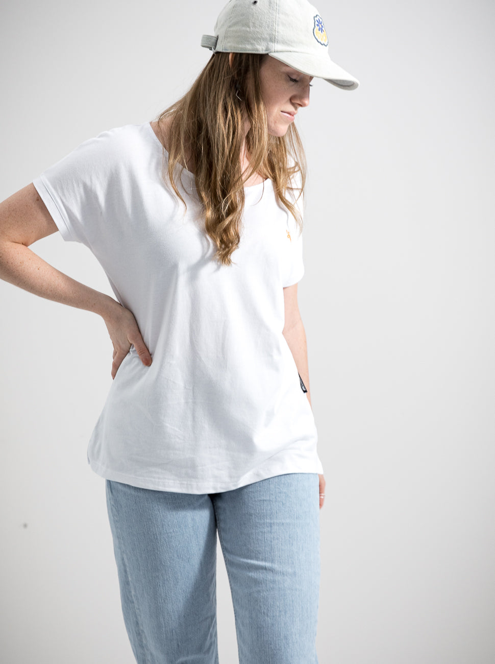Damen T-Shirt BLUMEN (weiß)