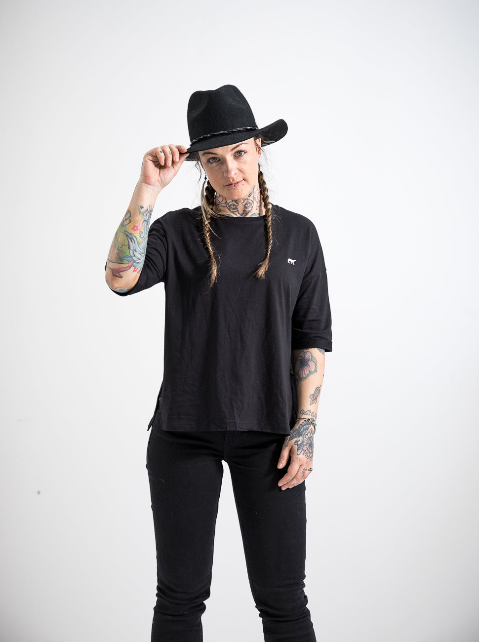 Damen T-Shirt LOGOBÄR (schwarz)
