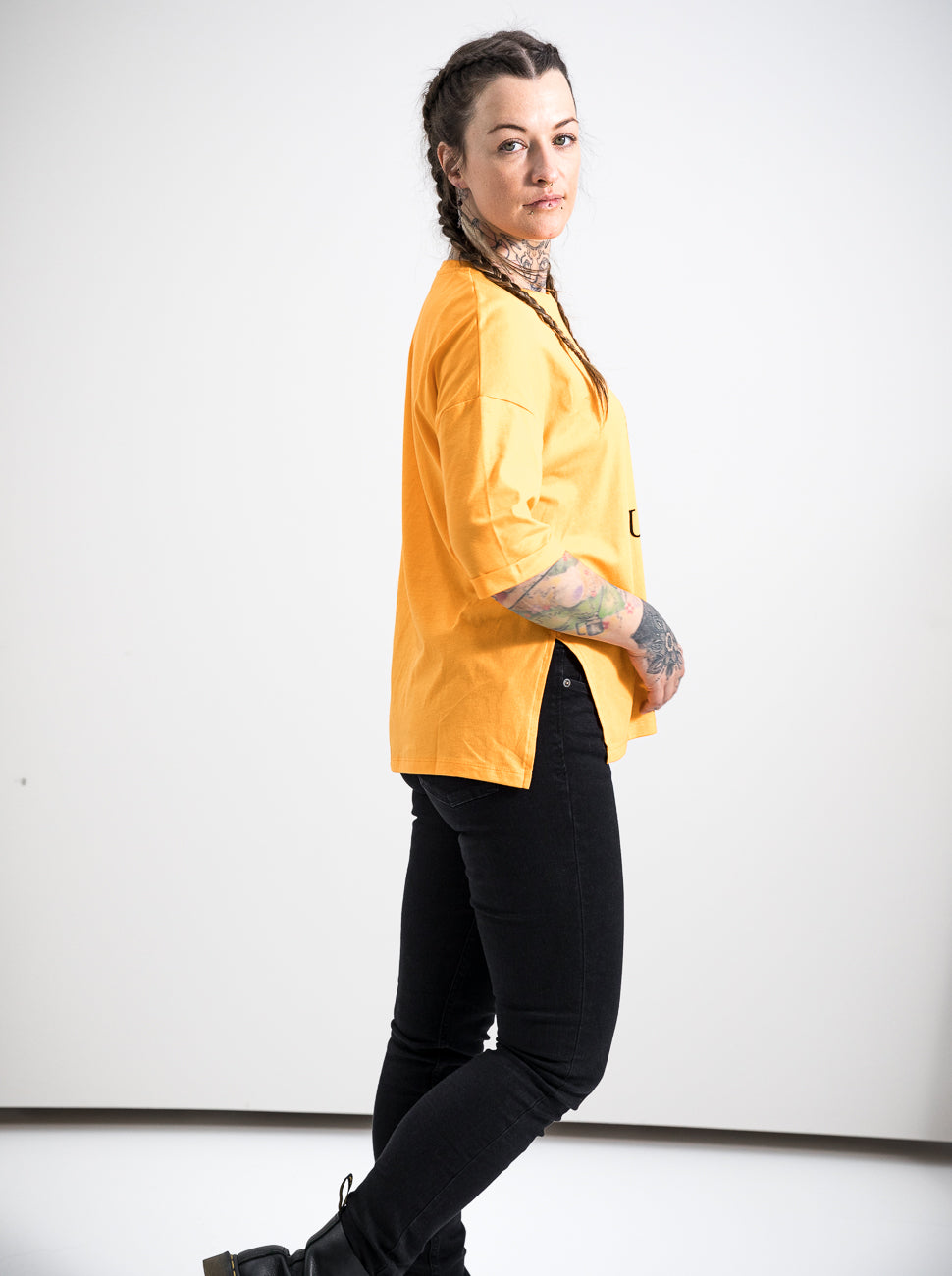 Damen T-Shirt UNSER ZUHAUSE (orange)