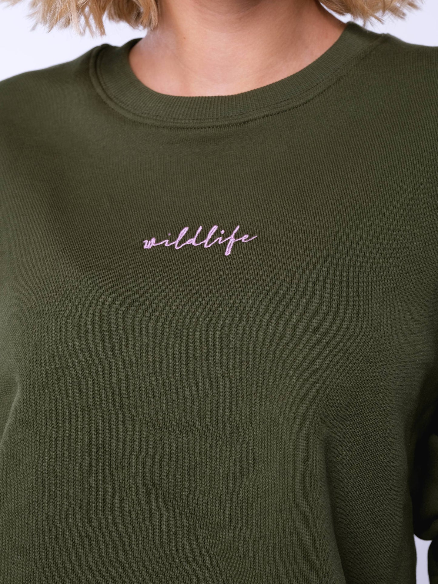Damen Sweater WILDLEBEN ZÄHLT (grün)