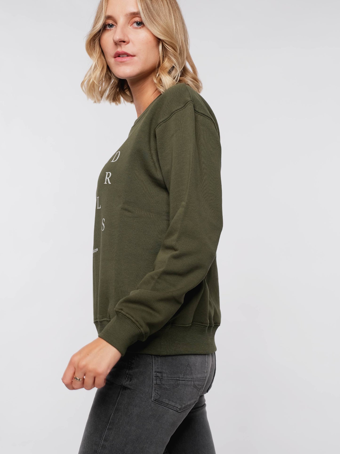 Damen Sweater FÜR WERTE STEHEN (grün)