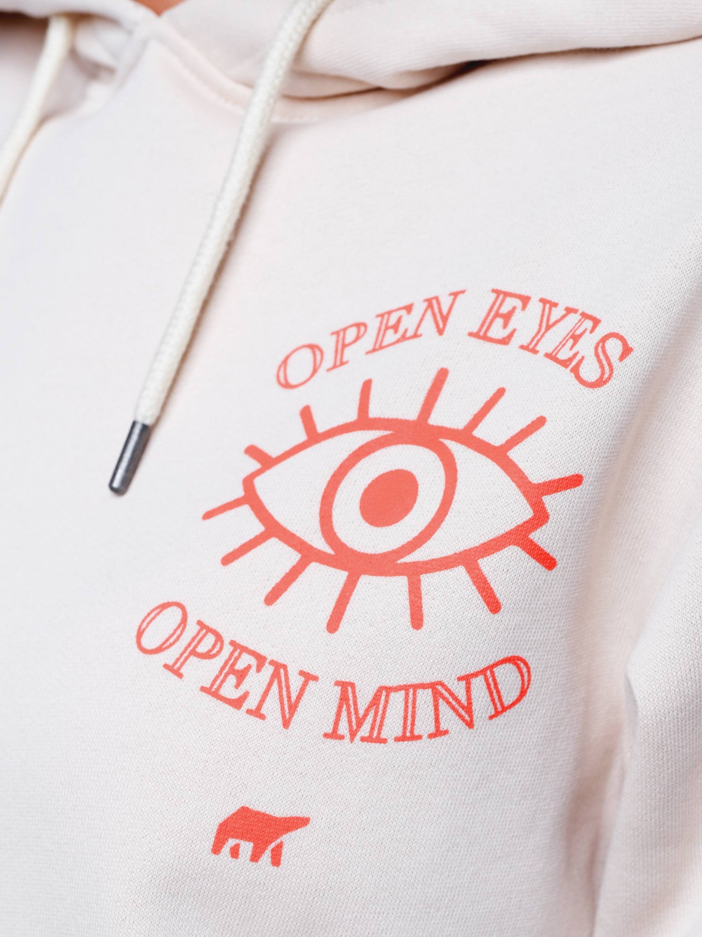 Damen Hoodie OFFENE AUGEN OFFENER GEIST (beige)