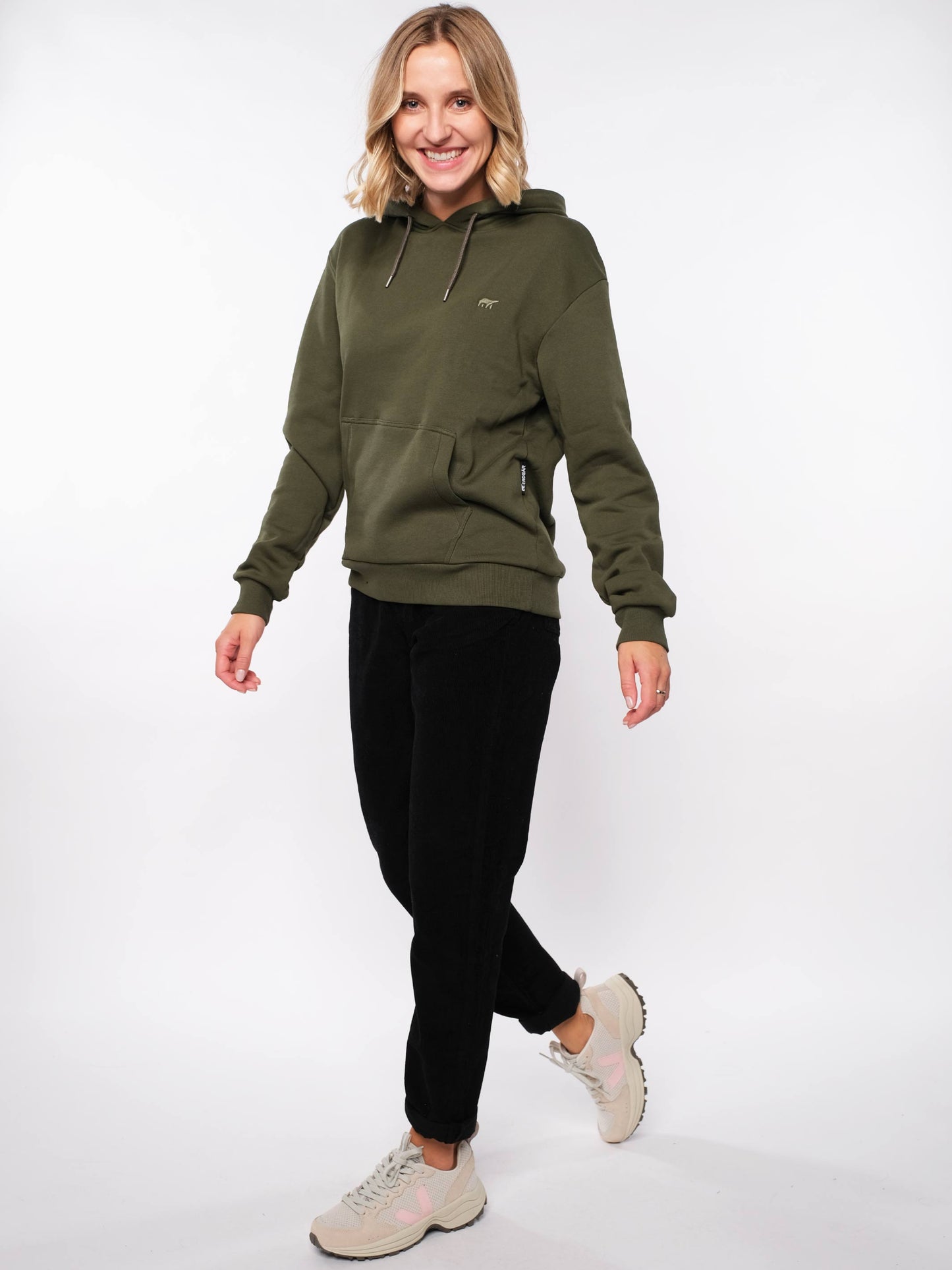 Damen Hoodie LOGOBÄR (grün)