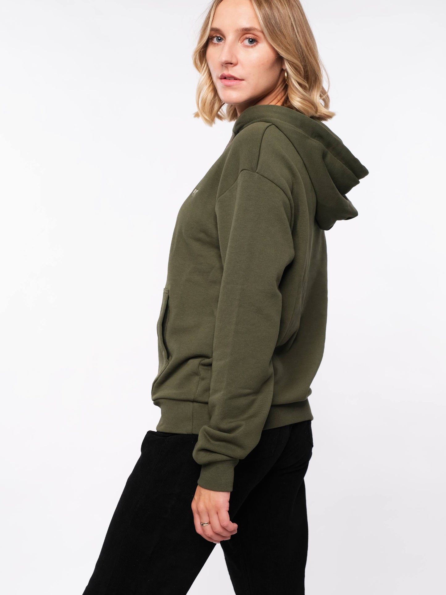 Damen Hoodie LOGOBÄR (grün)