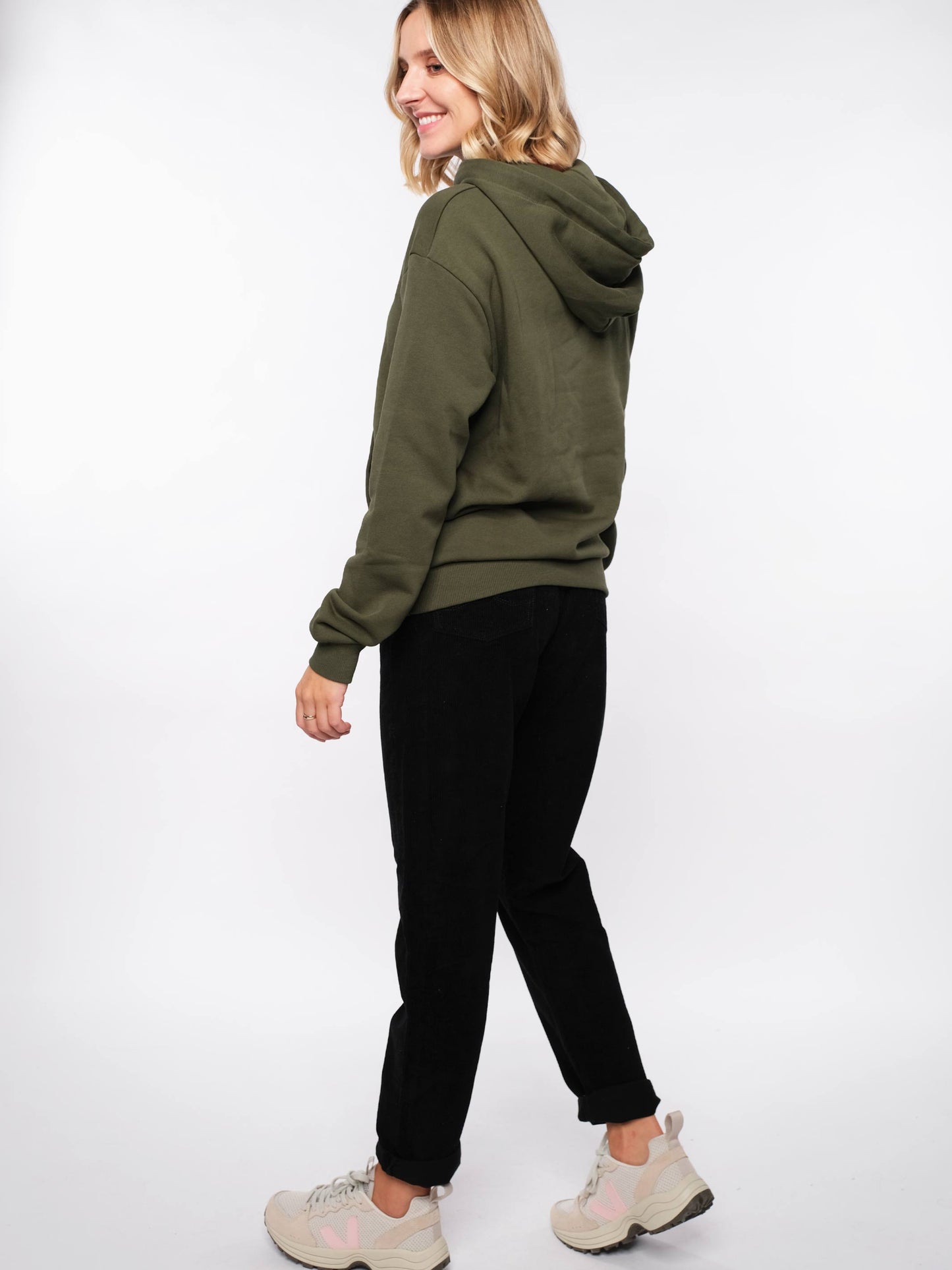 Damen Hoodie LOGOBÄR (grün)
