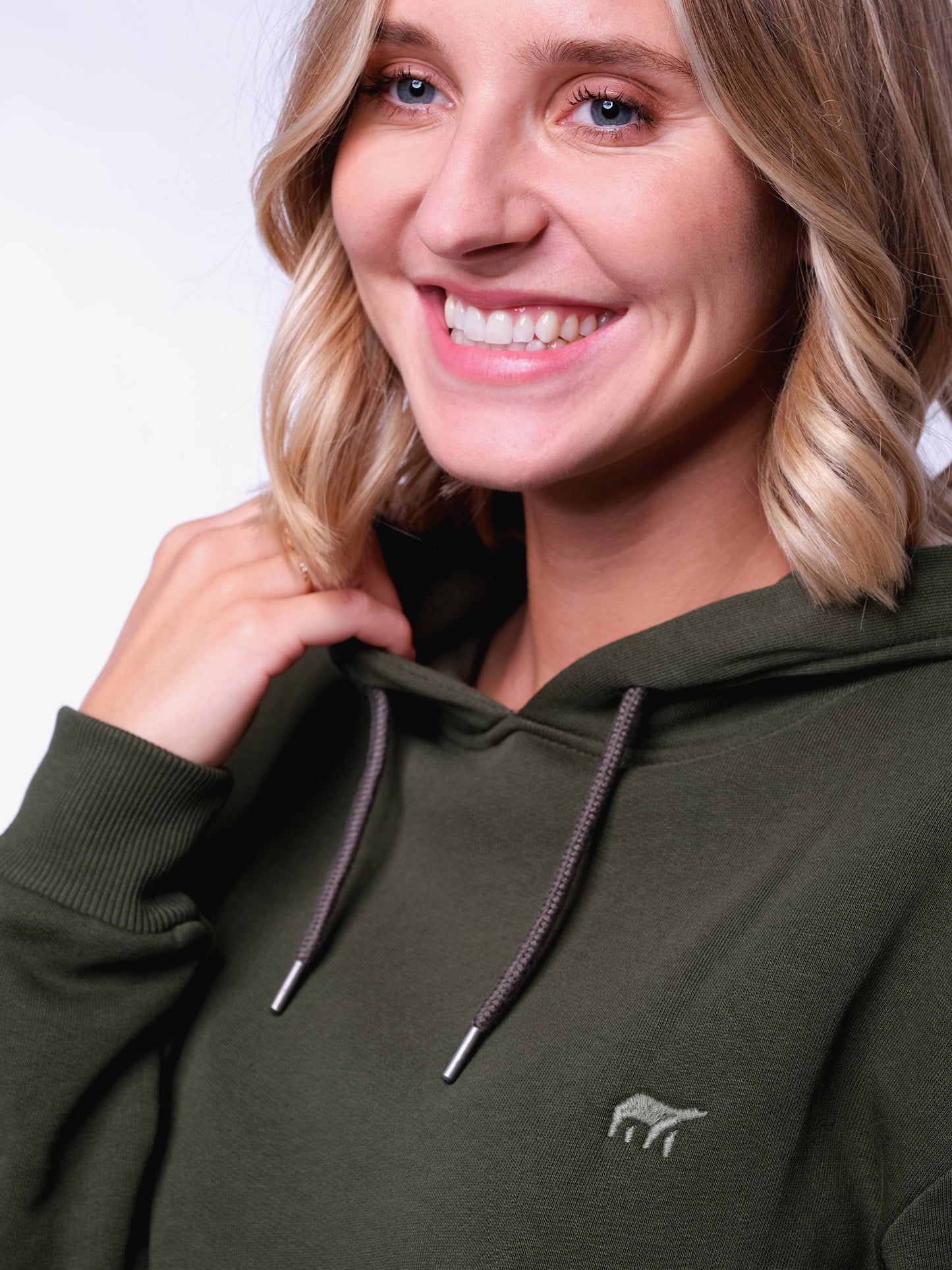 Damen Hoodie LOGOBÄR (grün)