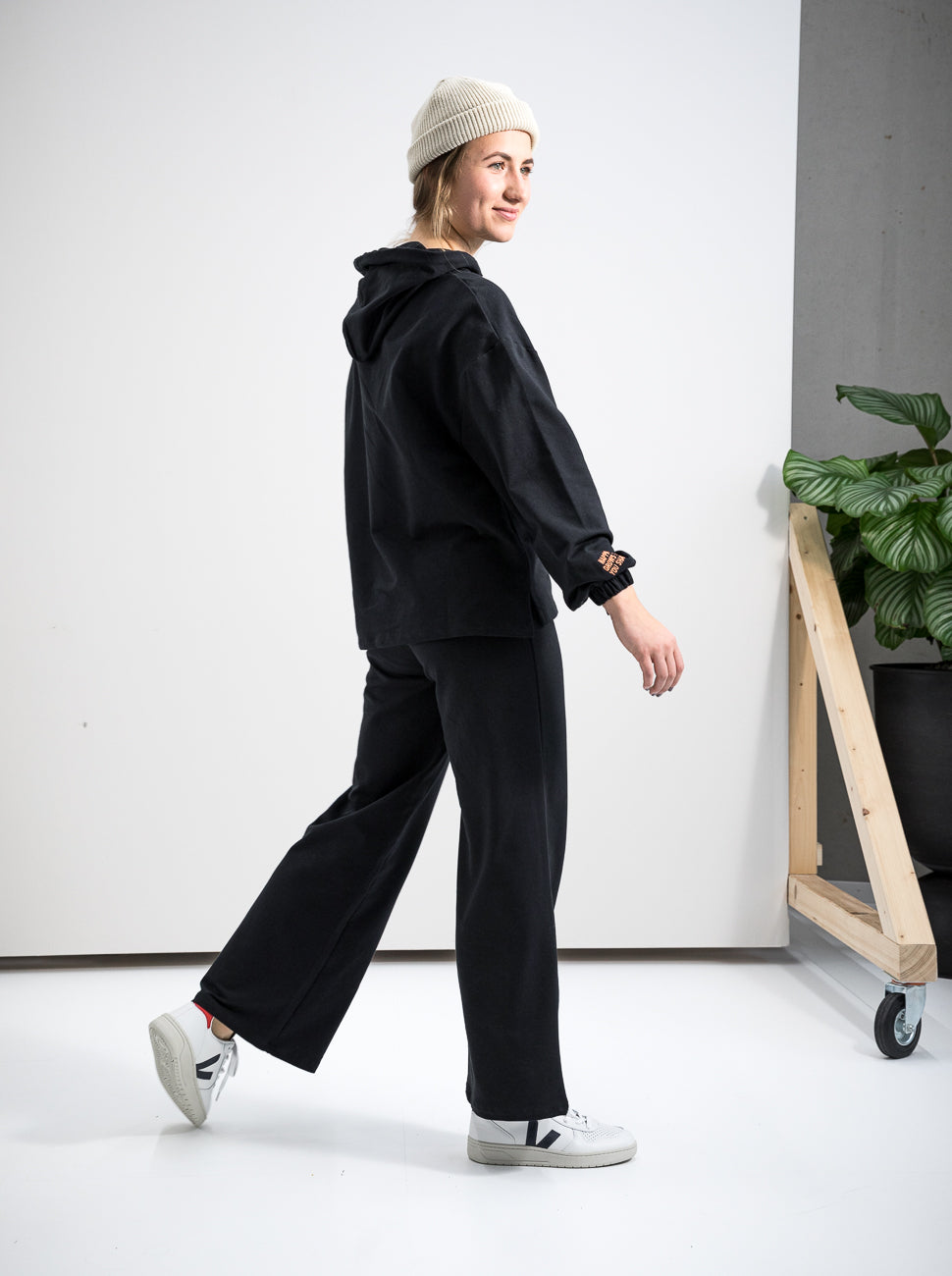 Damen Hoodie SMILEY (schwarz)