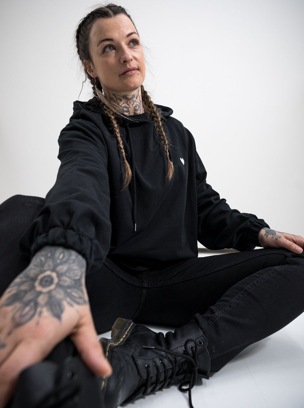 Damen Hoodie GEMEINSAM STEIGEN WIR AUF (schwarz)