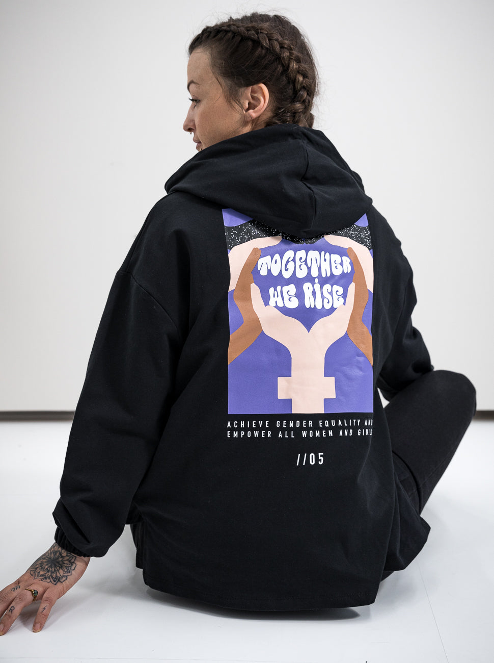 Damen Hoodie GEMEINSAM STEIGEN WIR AUF (schwarz)