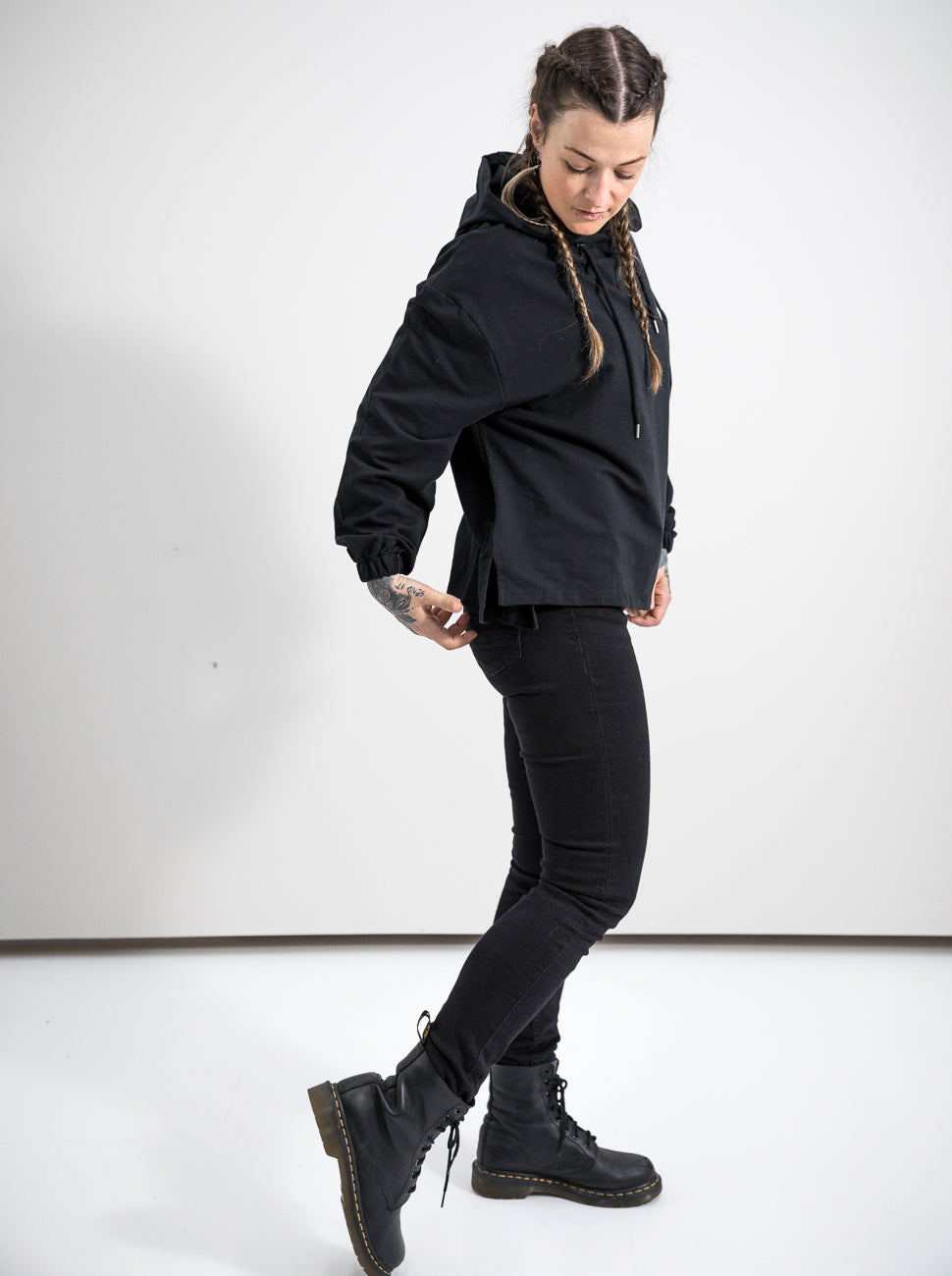 Damen Hoodie GEMEINSAM STEIGEN WIR AUF (schwarz)