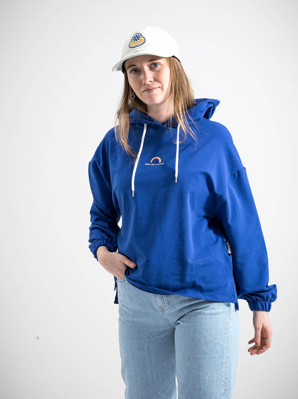 Damen Hoodie REGENBOGEN (blau)