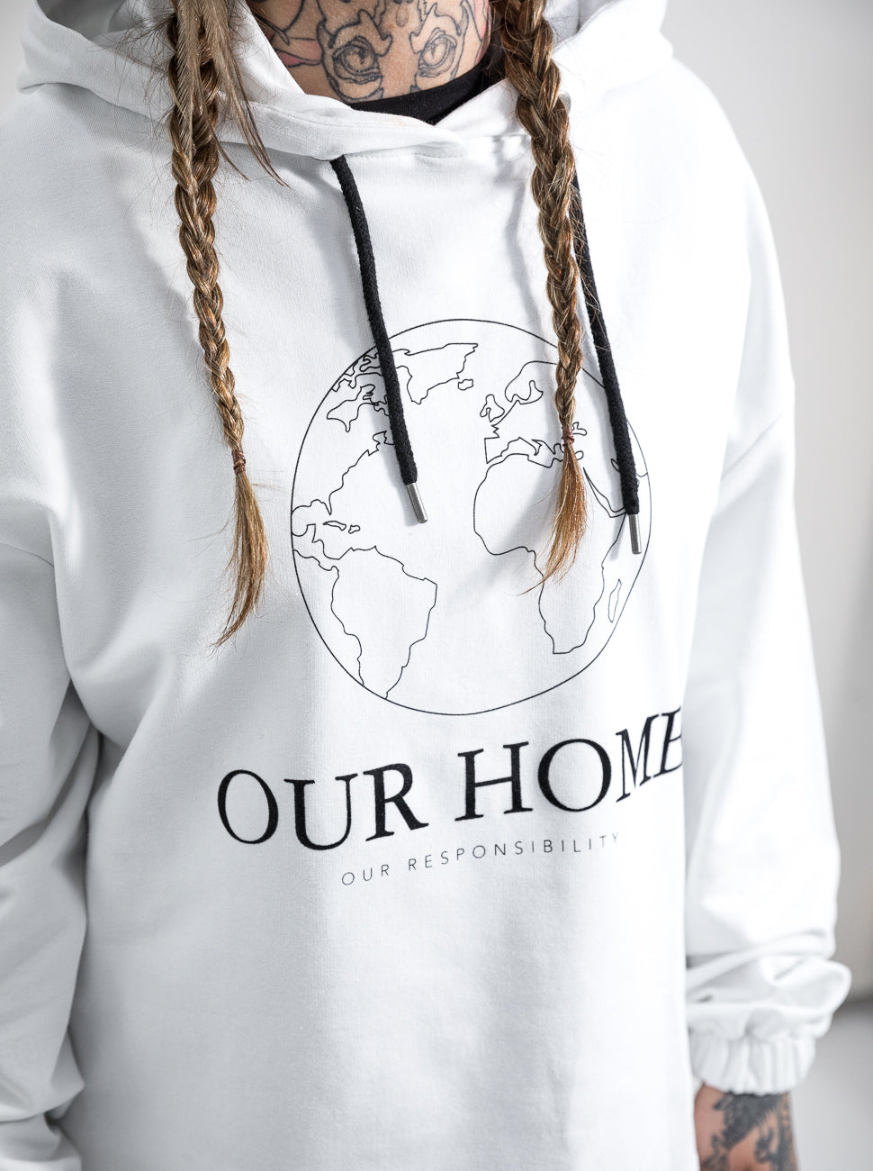 Damen Hoodie UNSER ZUHAUSE (weiß)