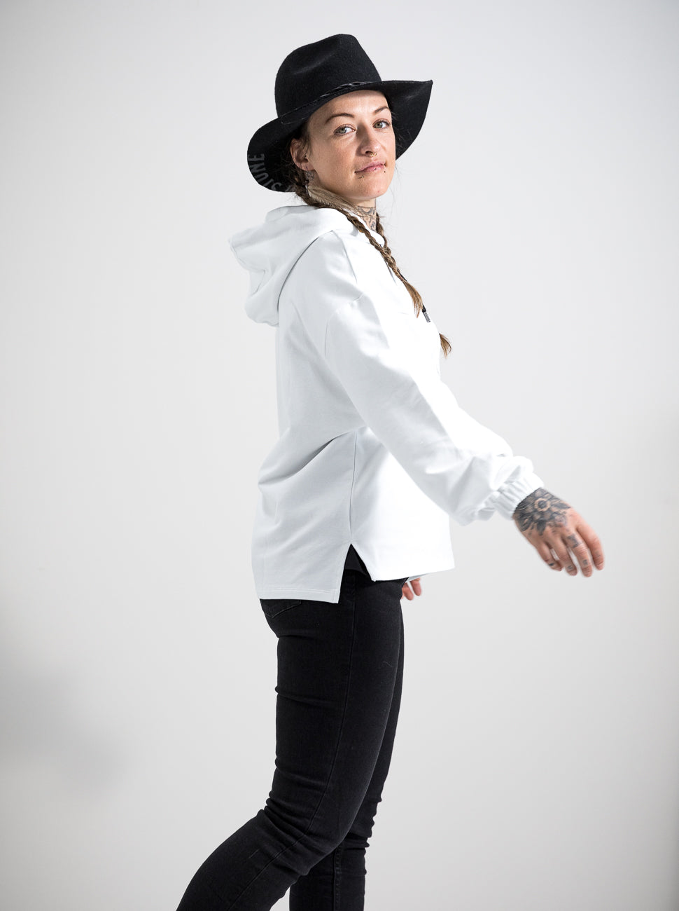 Damen Hoodie UNSER ZUHAUSE (weiß)