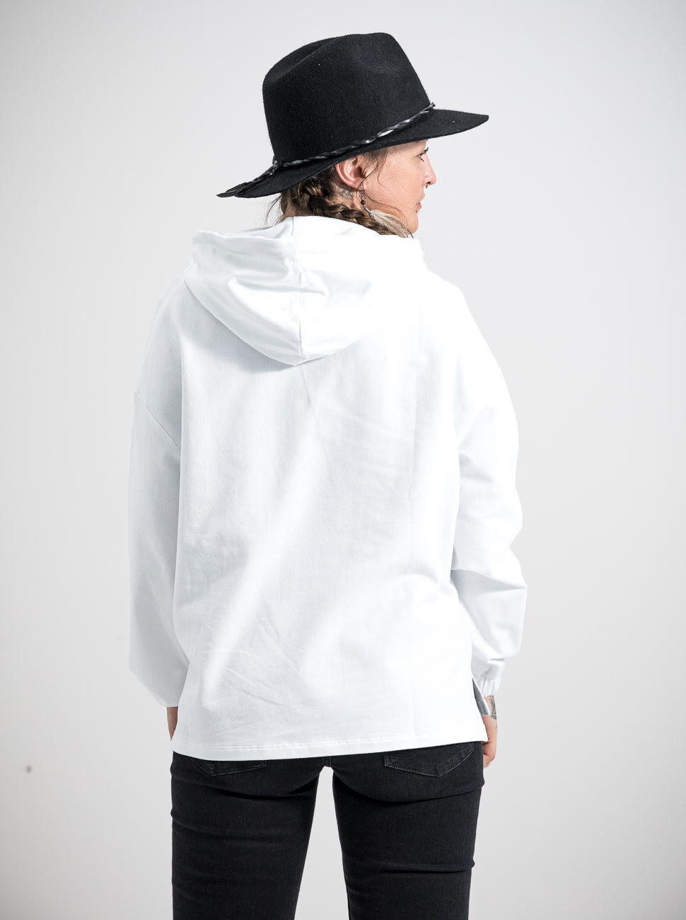 Damen Hoodie UNSER ZUHAUSE (weiß)