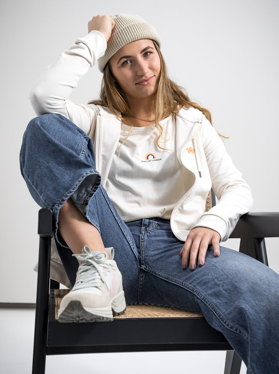 Damen Sweat Jacke ERDBÄR (beige)