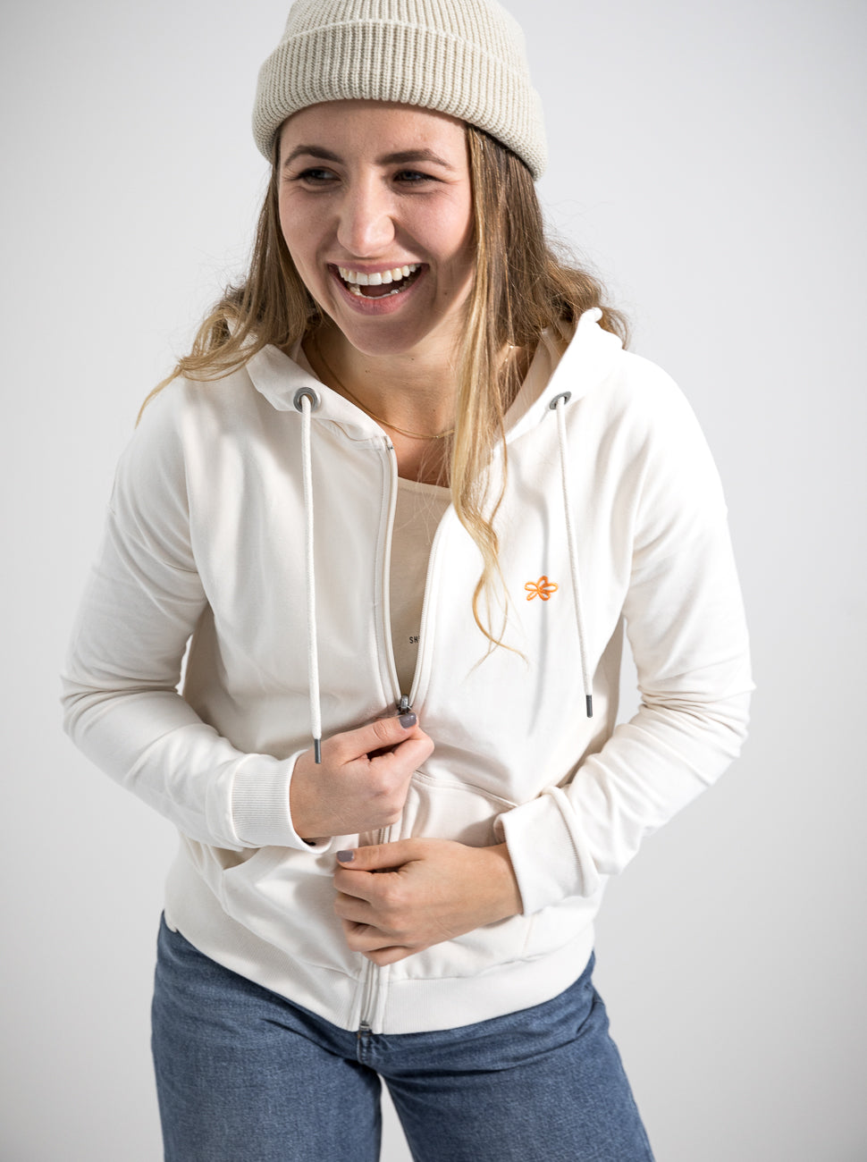 Damen Sweat Jacke ERDBÄR (beige)