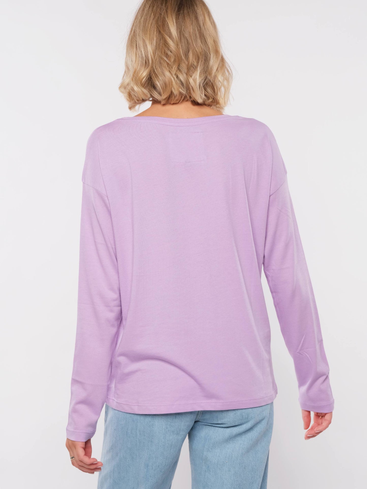 Damen Langarmshirt FÜR WERTE STEHEN (lavendel)