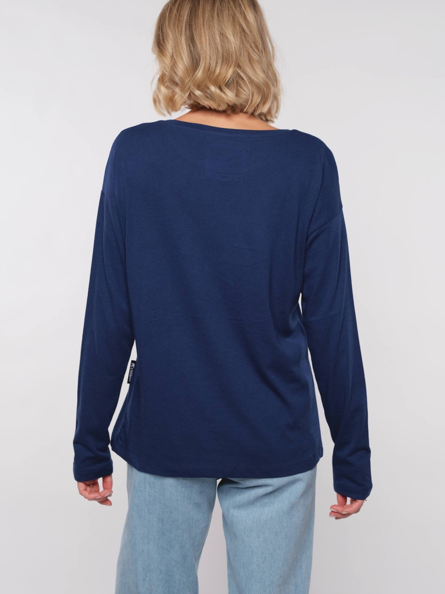 Damen Langarmshirt FÜR WERTE STEHEN (blau)