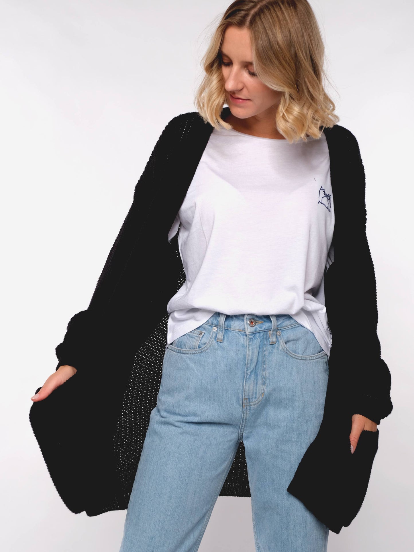 Damen Strick Cardigan ERDBÄR (schwarz)