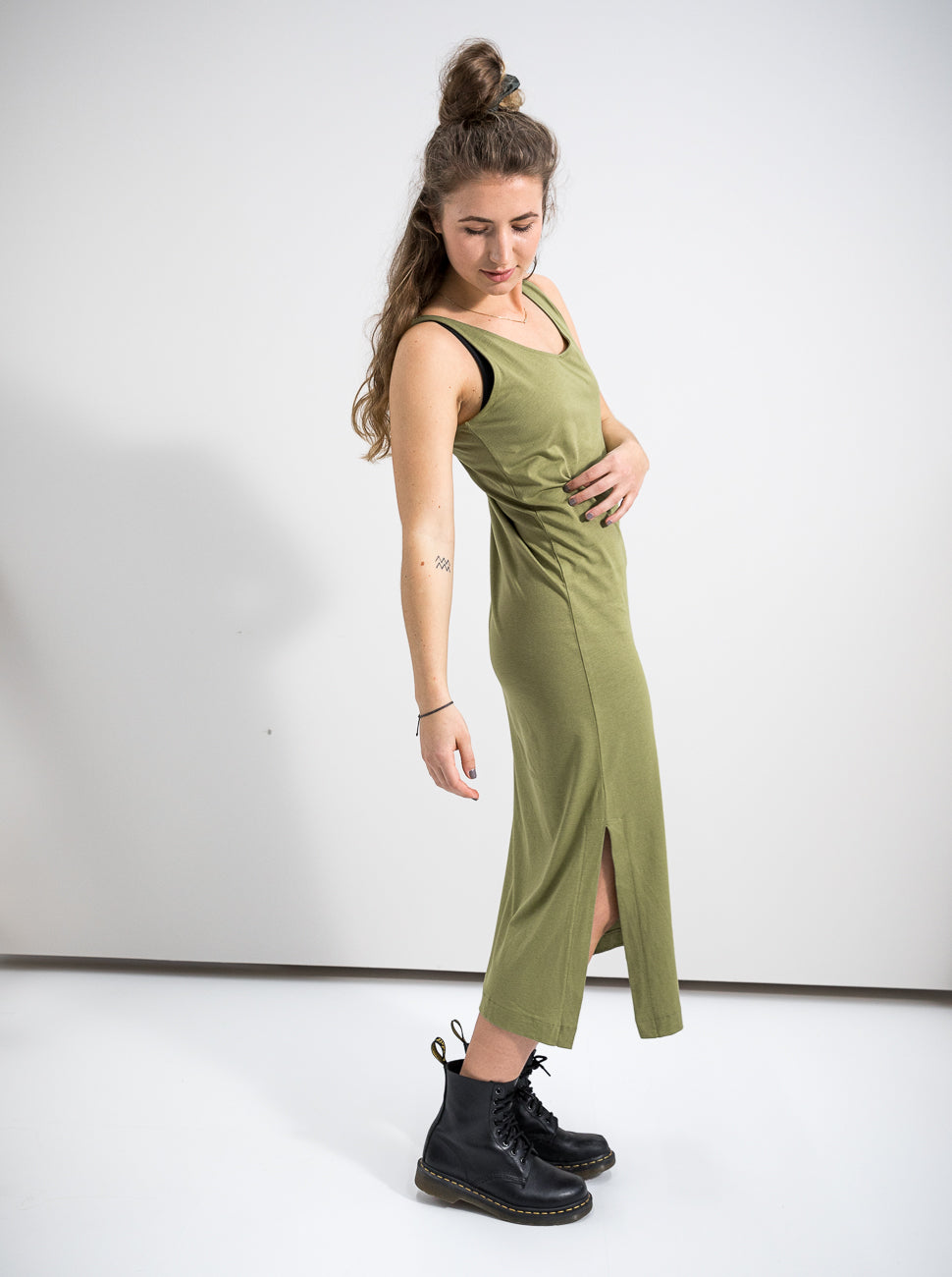 Damen Sommerkleid (olivgrün)