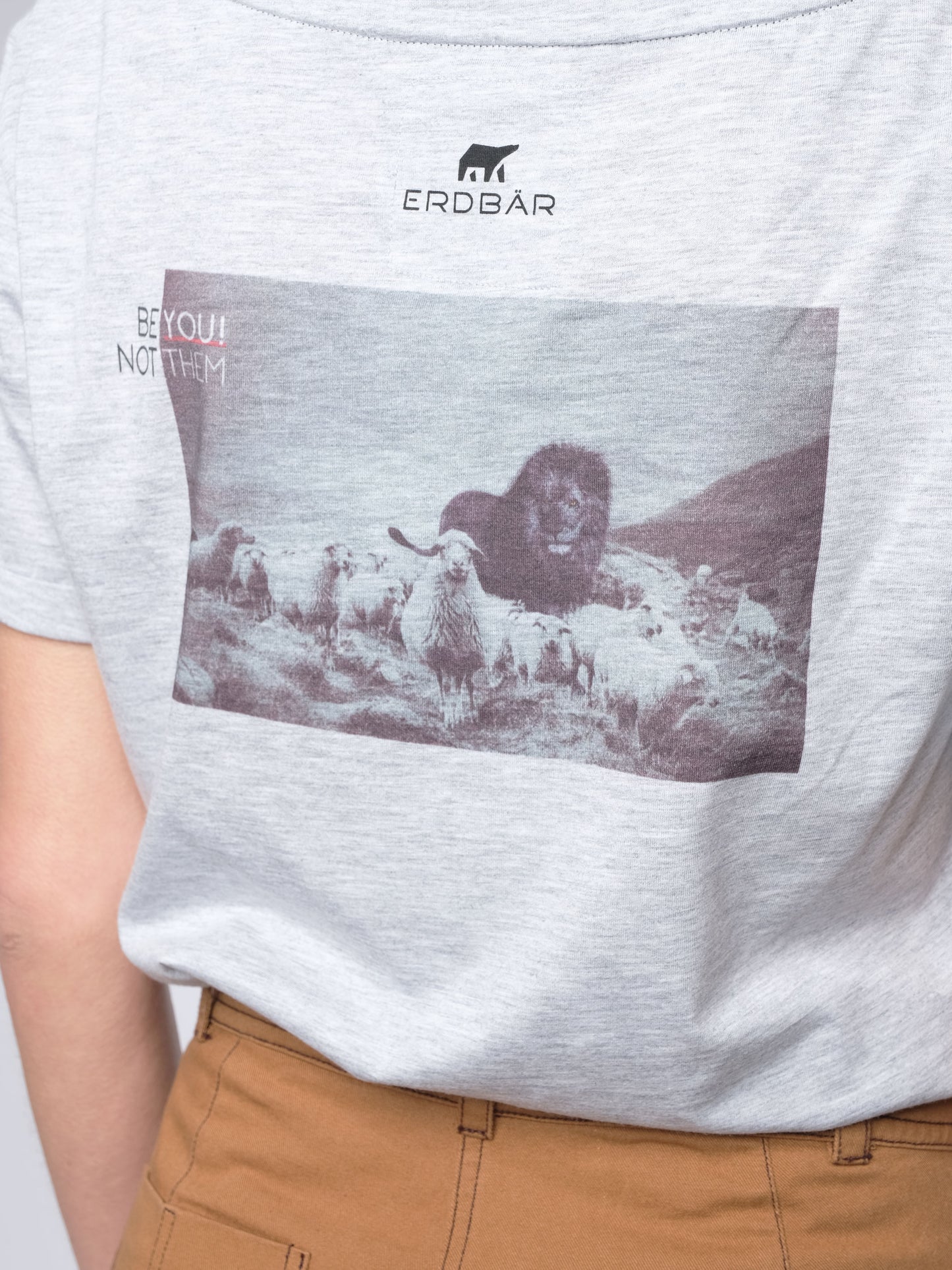 Damen T-Shirt SEI DU SELBST! (grau)