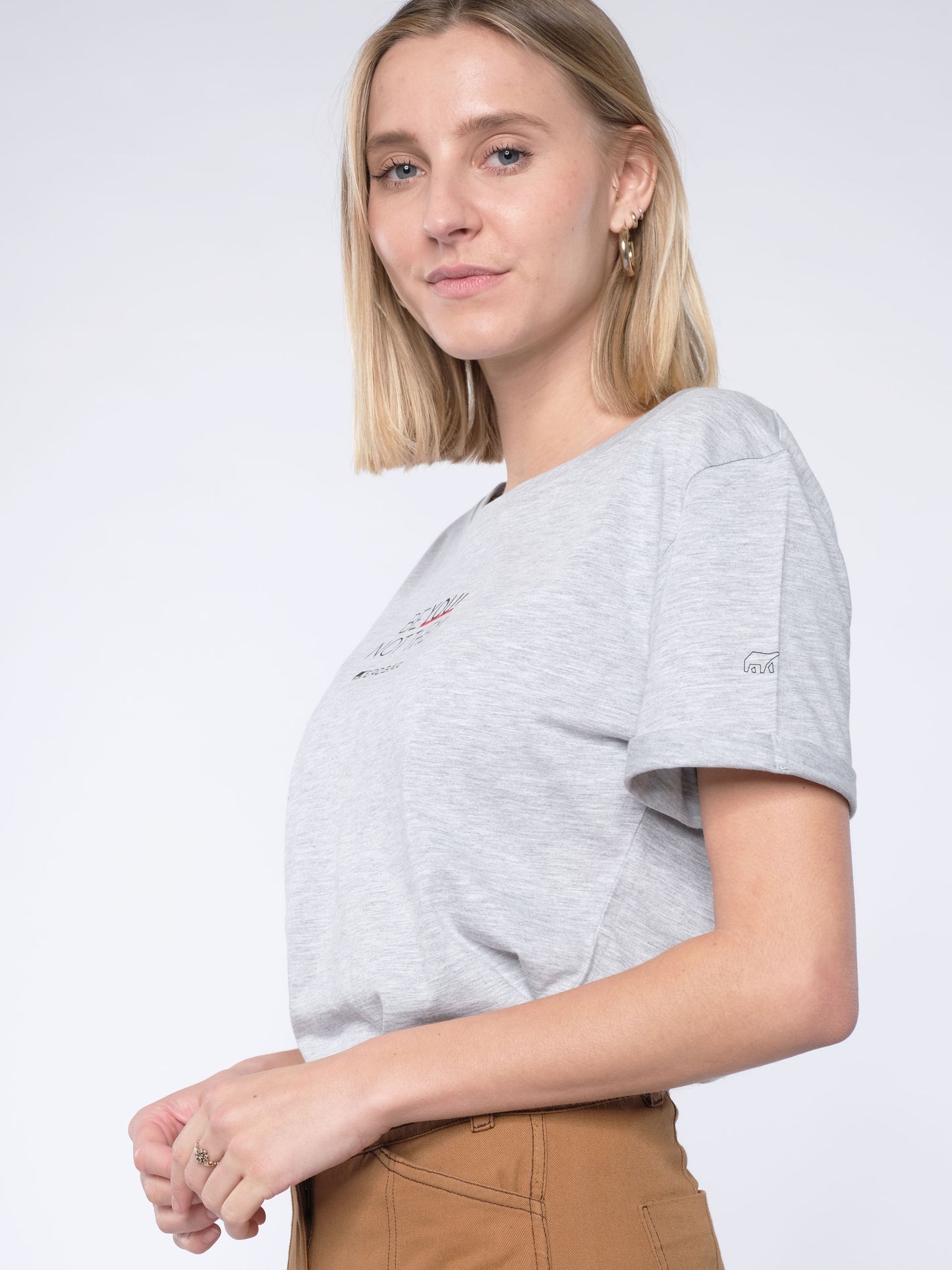 Damen T-Shirt SEI DU SELBST! (grau)