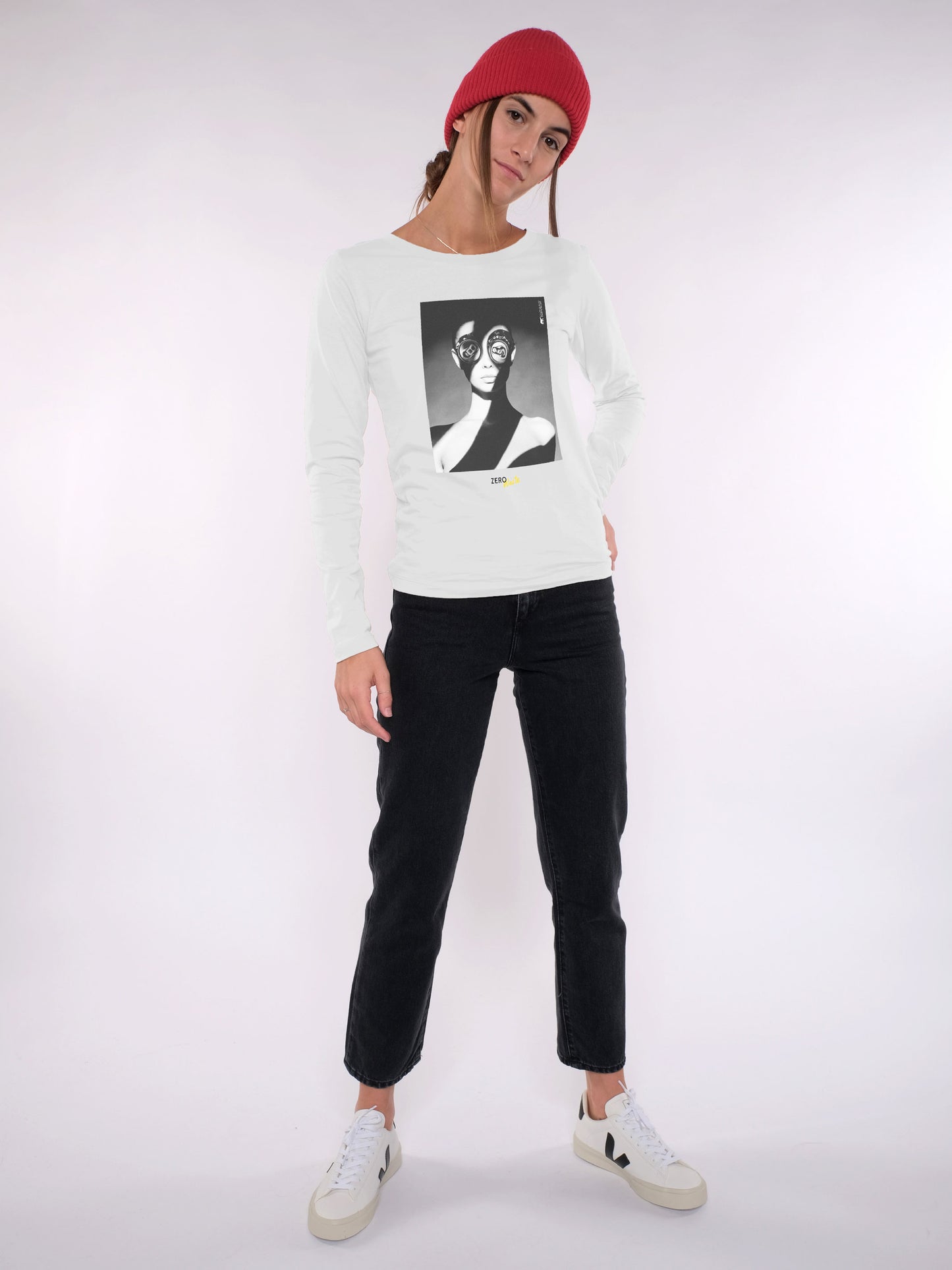 Damen Langarmshirt KEIN MÜLL (weiß)