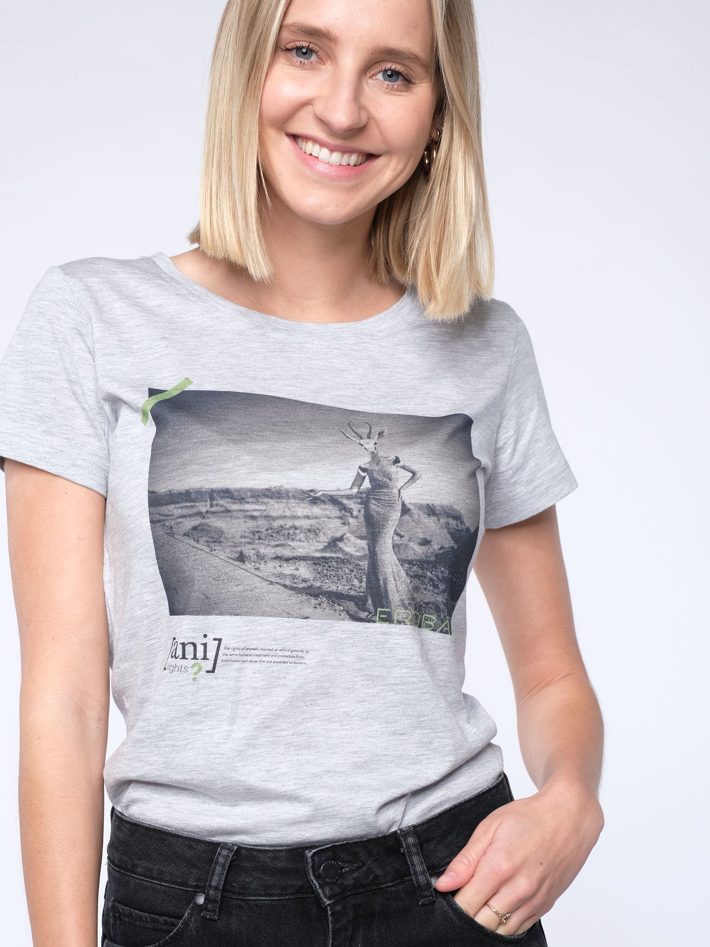 Damen slim-fit T-Shirt 05 MIT DIESEM STYLE UNTERSTÜTZT DU! (grau)