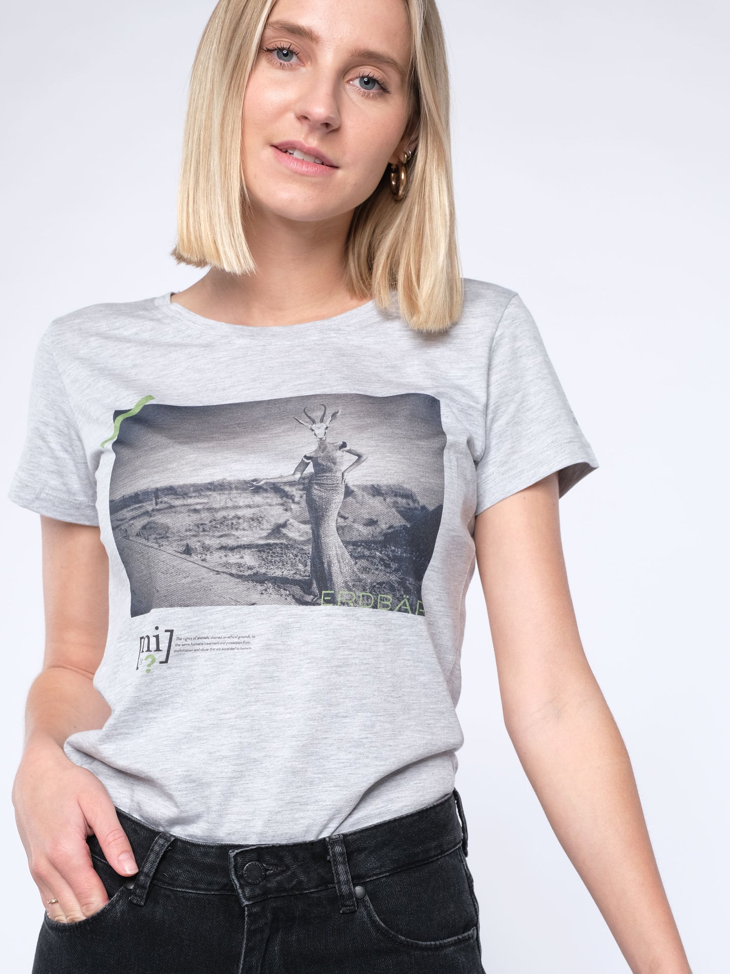 Damen slim-fit T-Shirt 05 MIT DIESEM STYLE UNTERSTÜTZT DU! (grau)