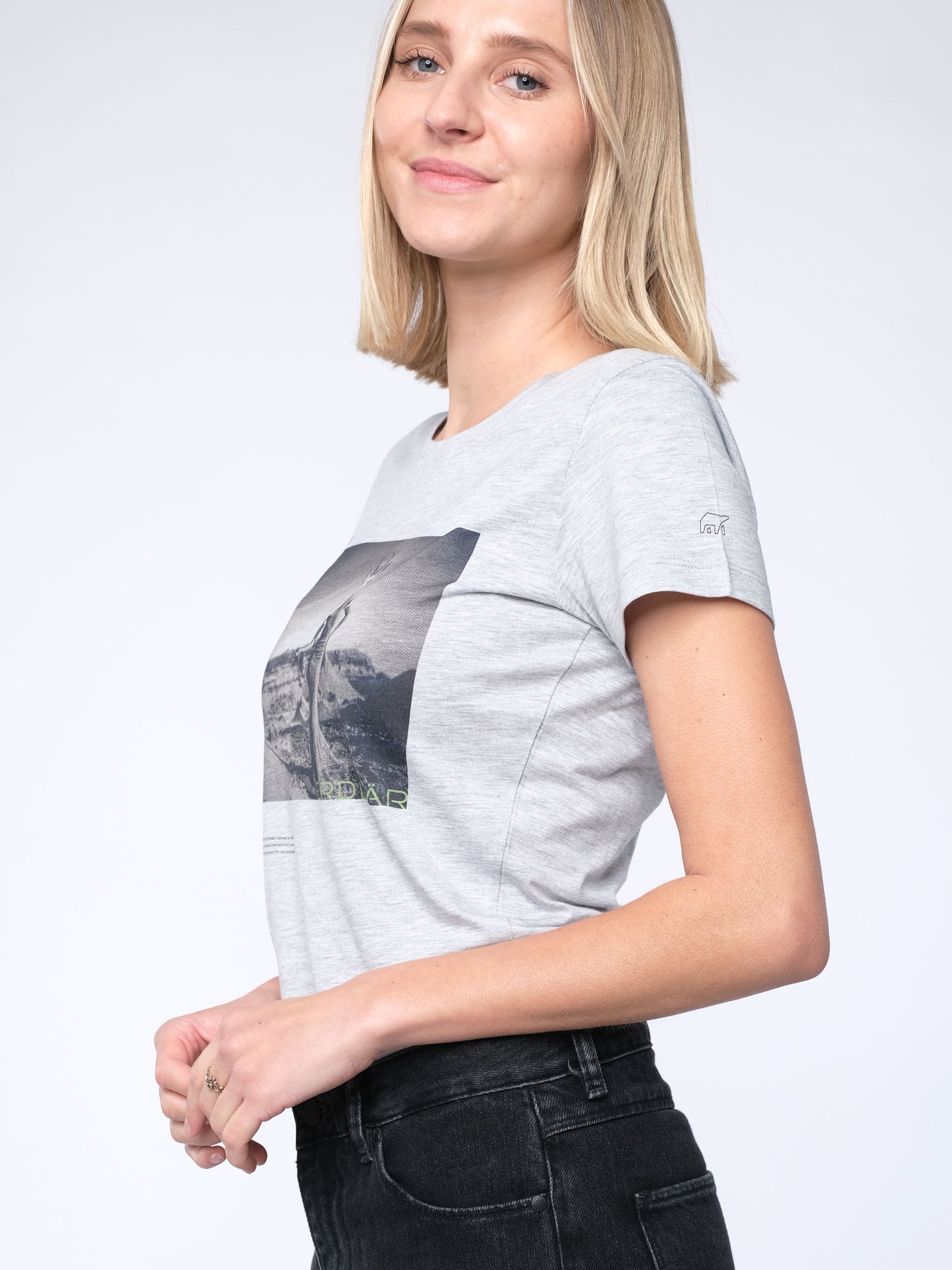 Damen slim-fit T-Shirt 05 MIT DIESEM STYLE UNTERSTÜTZT DU! (grau)