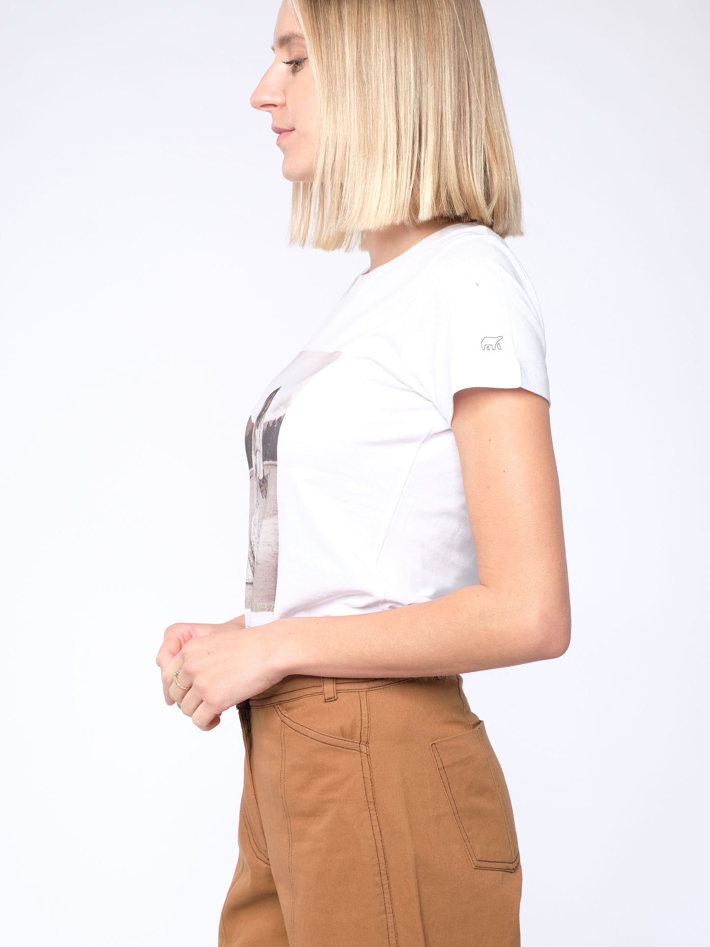 Damen slim-fit T-Shirt 08 MIT DIESEM STYLE UNTERSTÜTZT DU! (weiß)