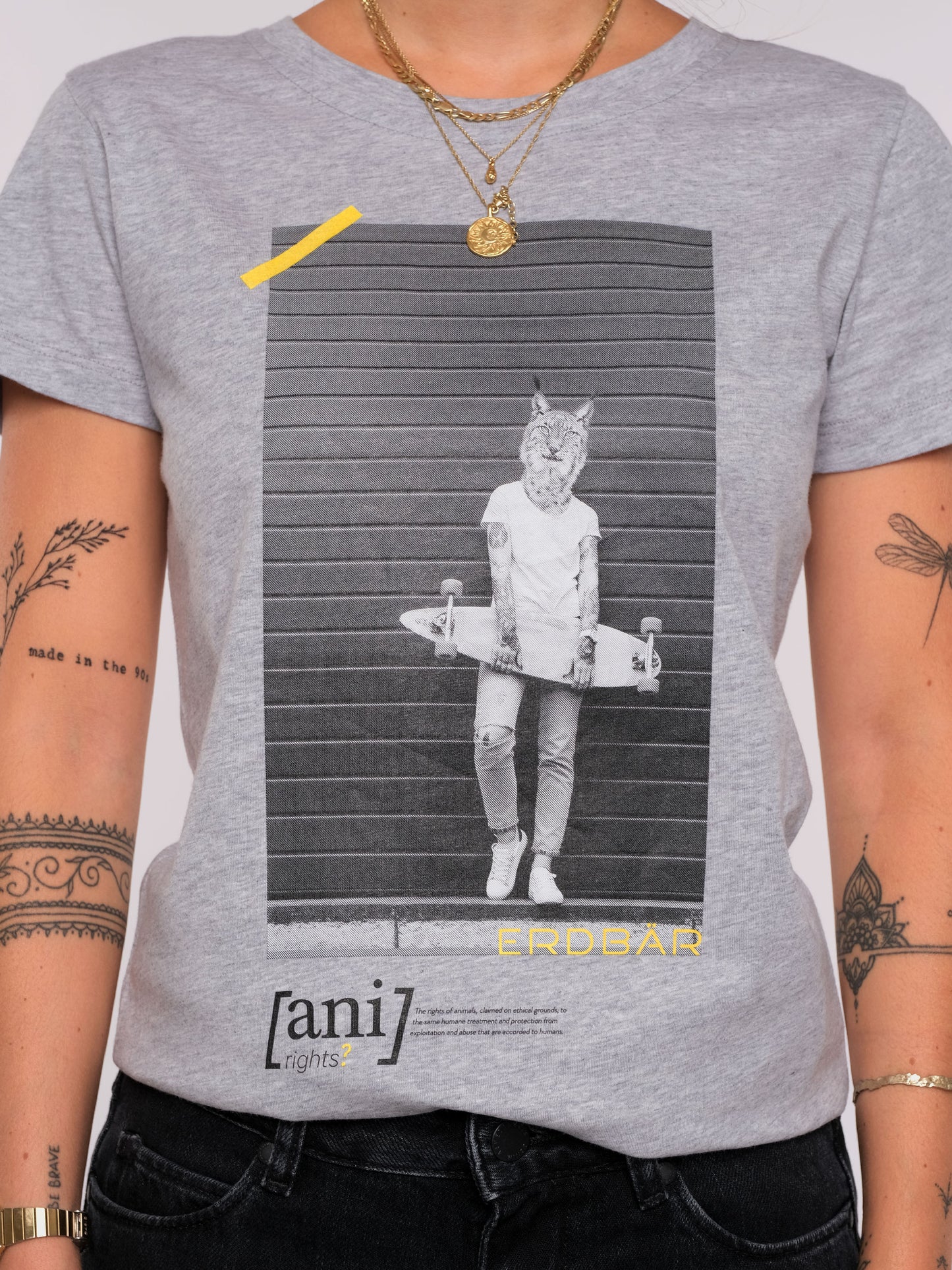 Damen slim-fit T-Shirt 07 MIT DIESEM STYLE UNTERSTÜTZT DU! (grau)