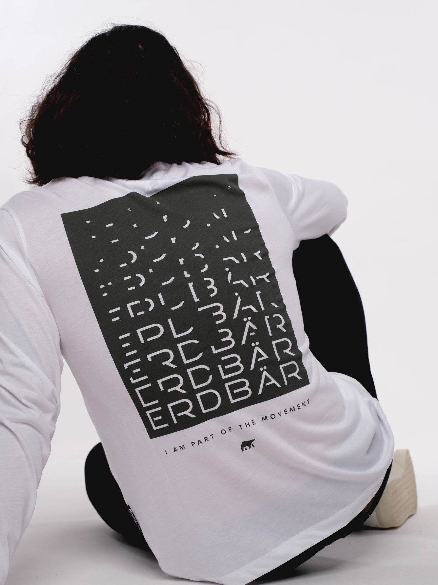 Herren Langarmshirt ERDBÄR (weiß)