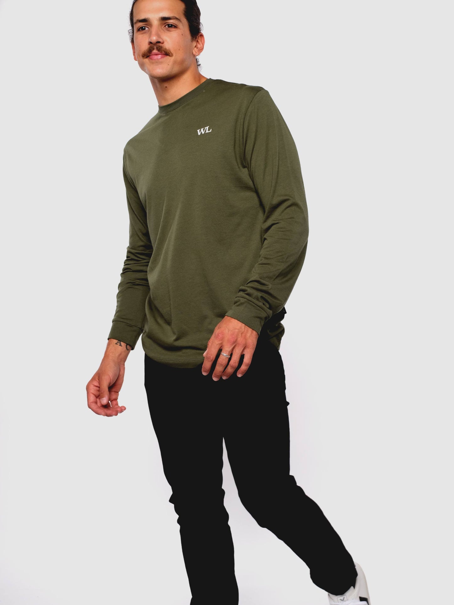 Herren Langarmshirt WILDLEBEN ZÄHLT (grün)