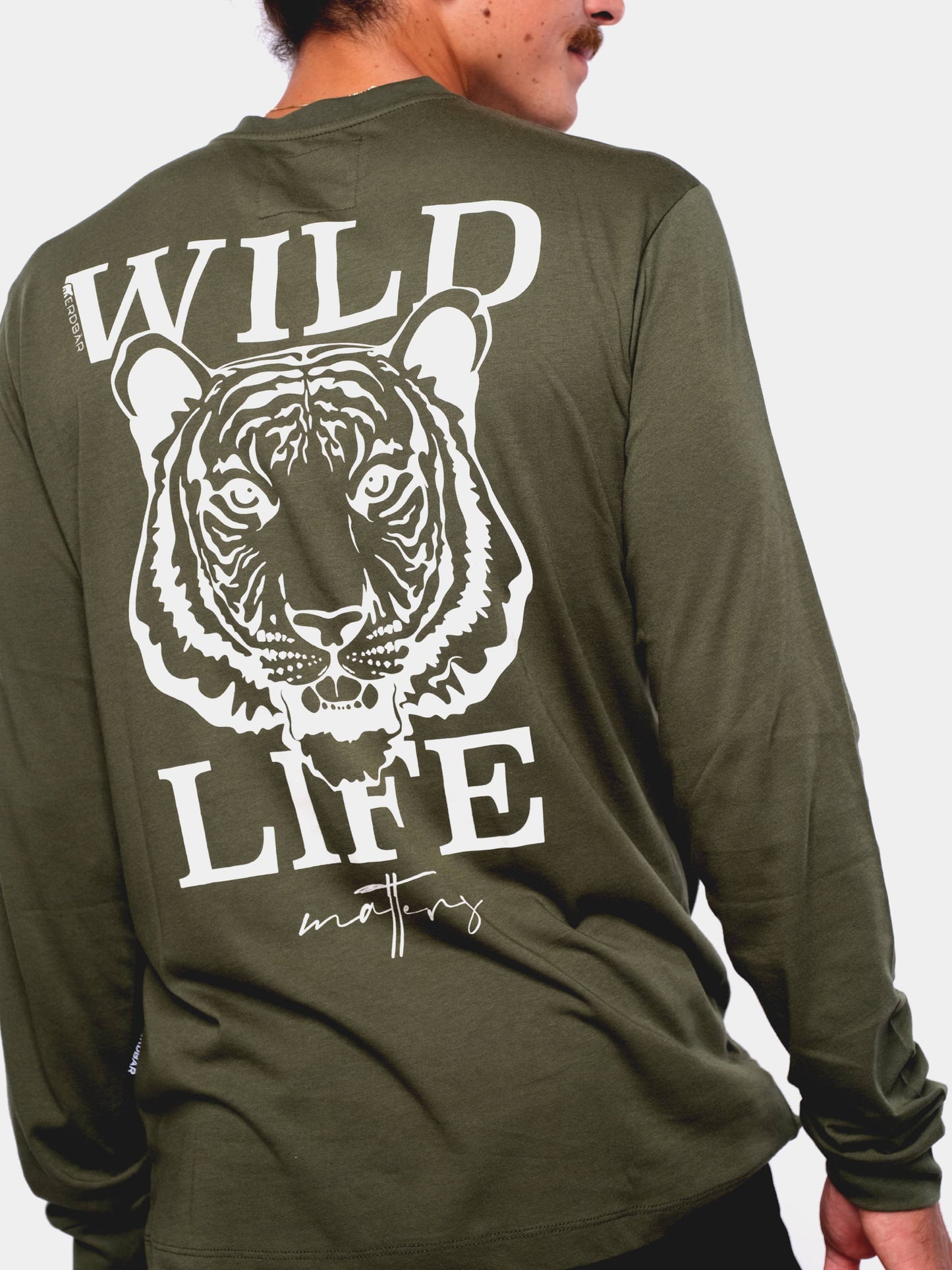 Herren Langarmshirt WILDLEBEN ZÄHLT (grün)