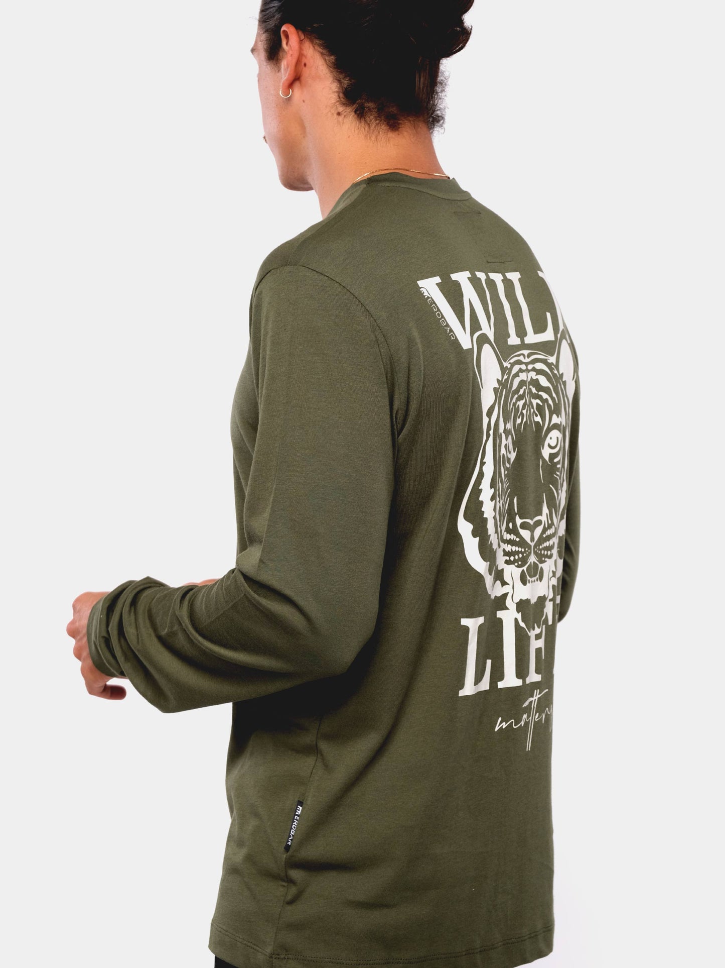 Herren Langarmshirt WILDLEBEN ZÄHLT (grün)