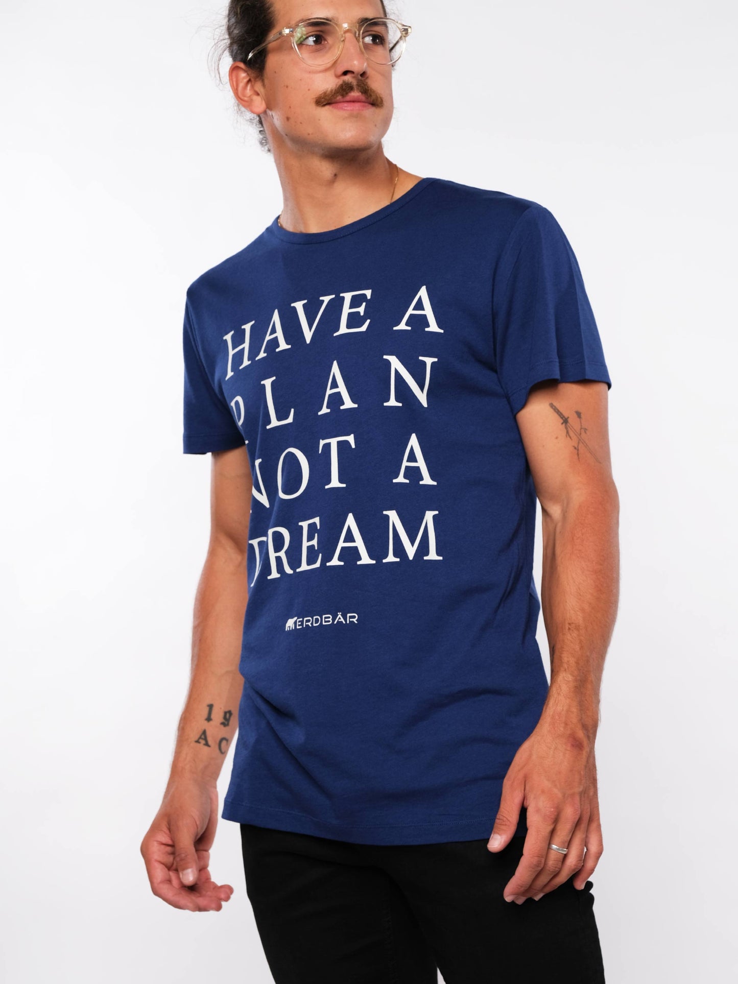 Herren T-Shirt HABE EINEN PLAN (dunkelblau)