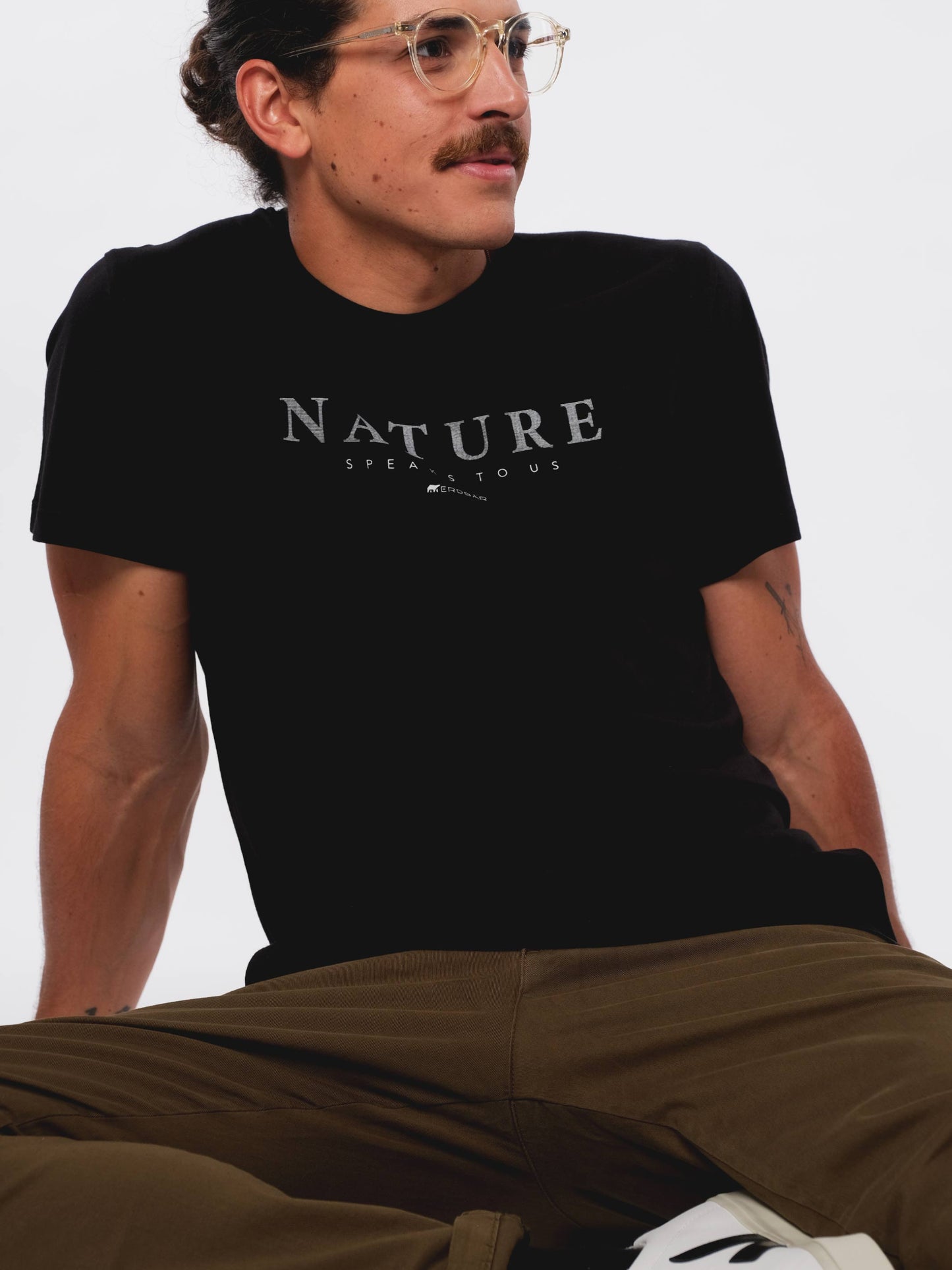Herren T-Shirt NATUR SPRICHT (schwarz)