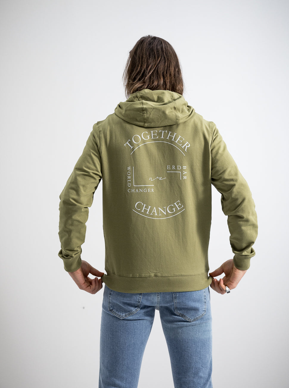Herren Zip-Hoodie LOGOBÄR (olivgrün)