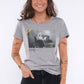 Damen slim-fit T-Shirt 06 MIT DIESEM STYLE UNTERSTÜTZT DU! (grau)