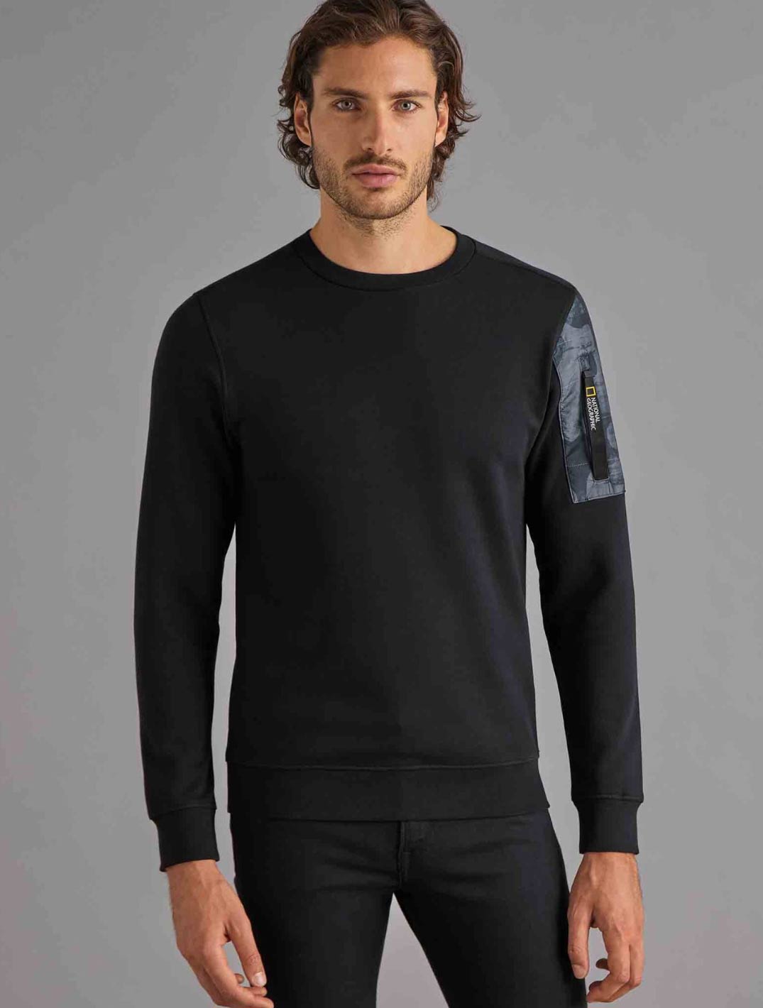 National Geographic Herren Sweater CREW NECK (schwarz)