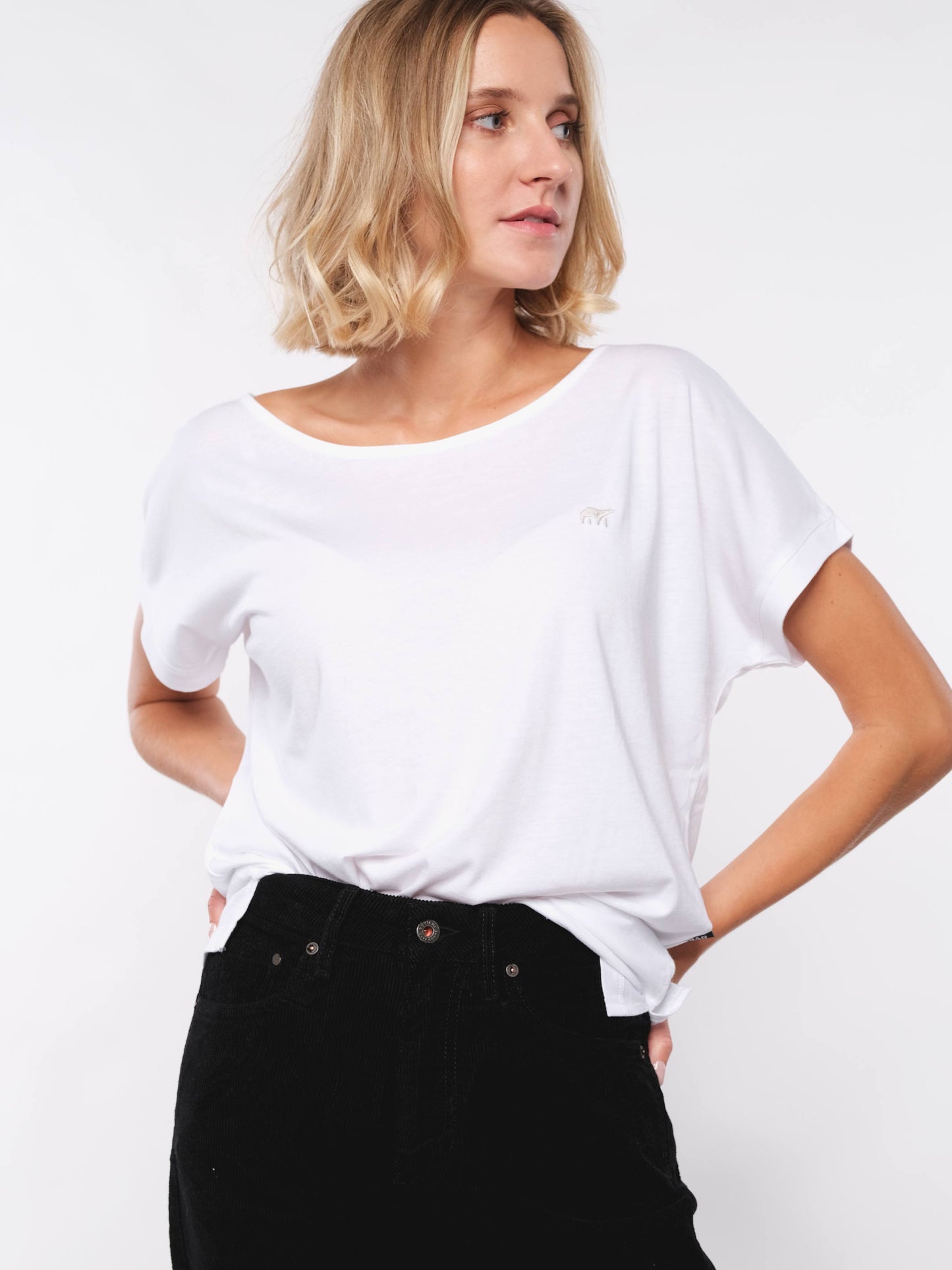 Damen T-Shirt LOGOBÄR (weiß)