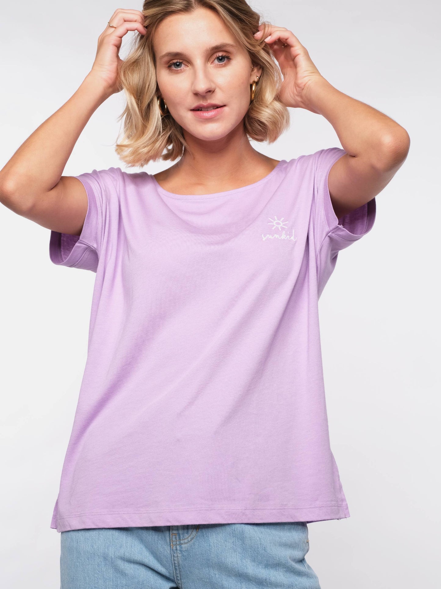 Damen T-Shirt SONNENKIND (lavendel)
