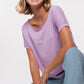 Damen T-Shirt WENIGER EGO MEHR SEELE (lavendel)