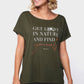 Damen T-Shirt FINDE DICH SELBST (grün)